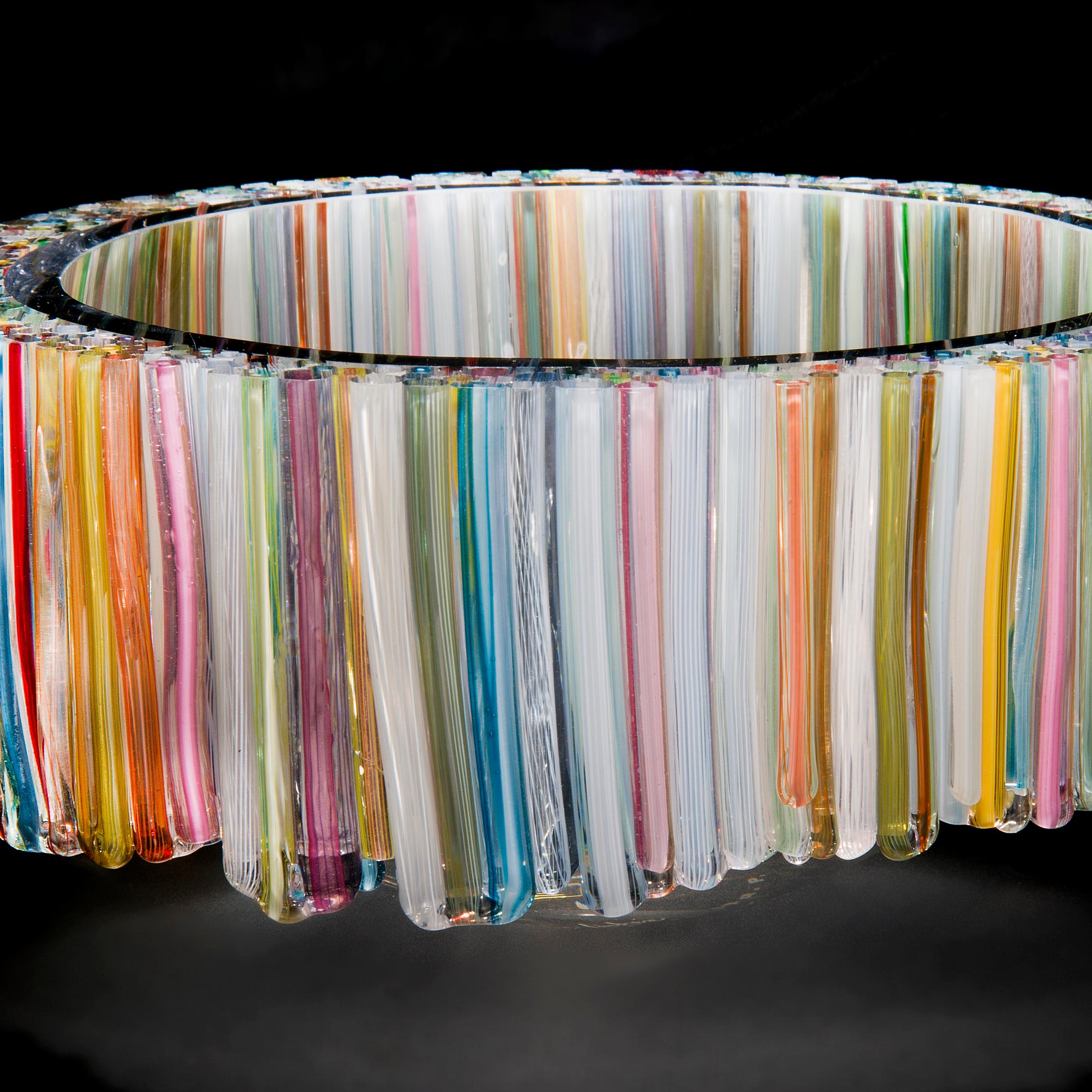 Thread Turmaline, a unique mixed colour glass centrepiece by Sabine Lintzen In New Condition In London, GB
