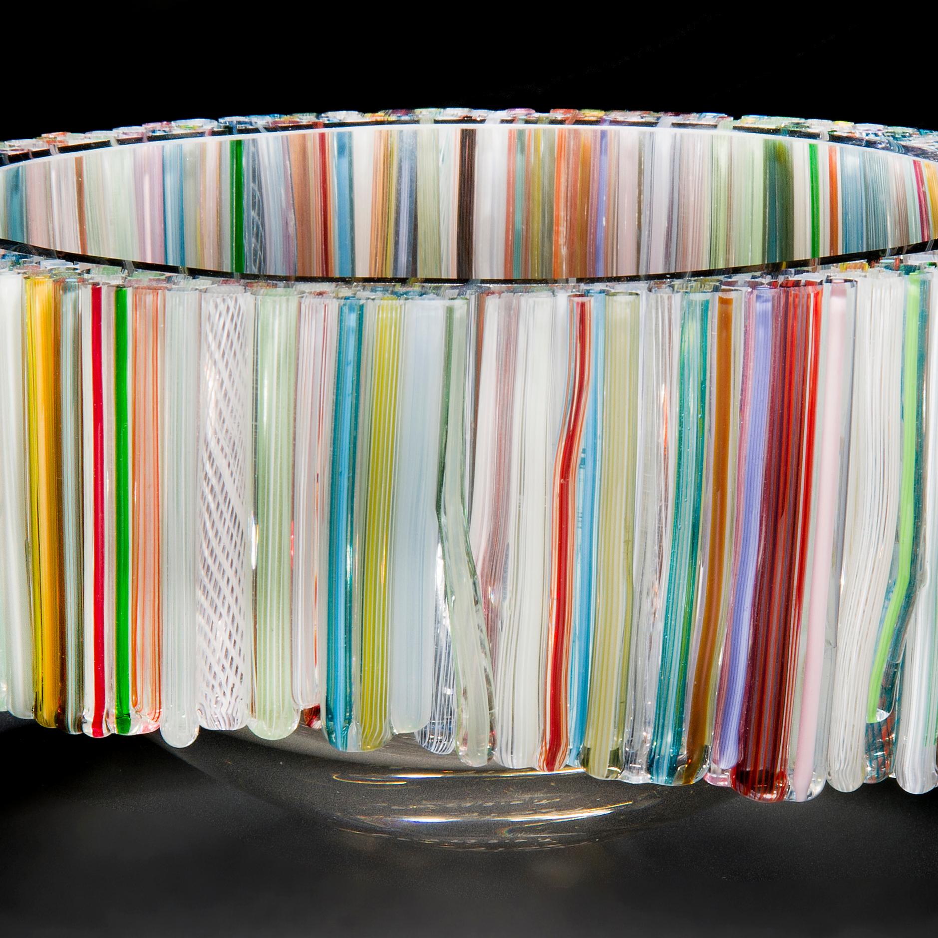 Contemporary Thread Turmaline, a unique mixed colour glass centrepiece by Sabine Lintzen