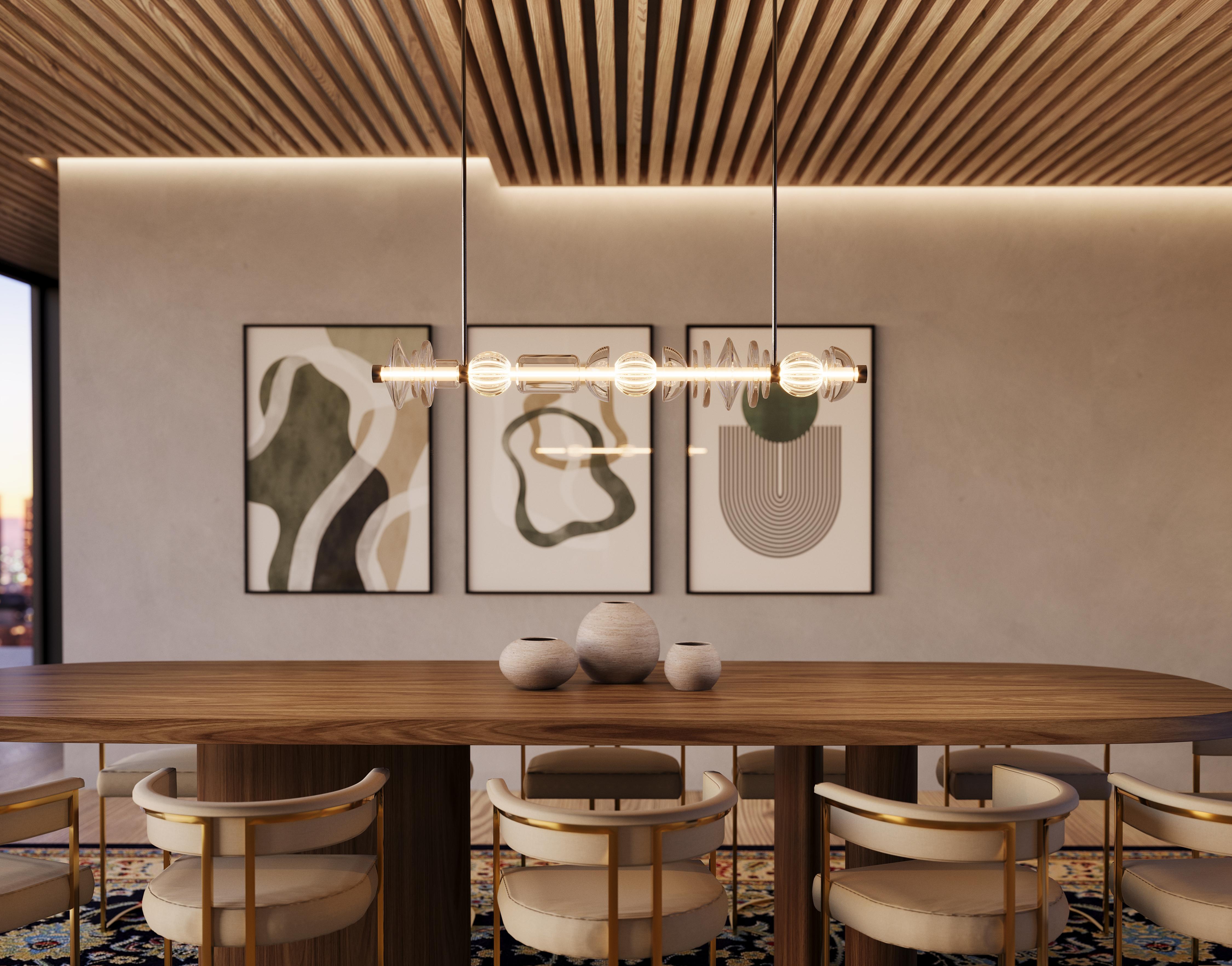 Art Déco Ciondolo lineare con filettatura - 54