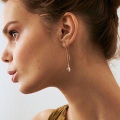 Threader Earrings in 14K Solid Yellow Gold