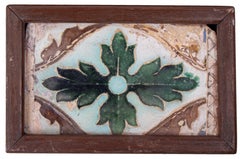 Three 16th Century Spanish Tiles Made with the Dry String Technique