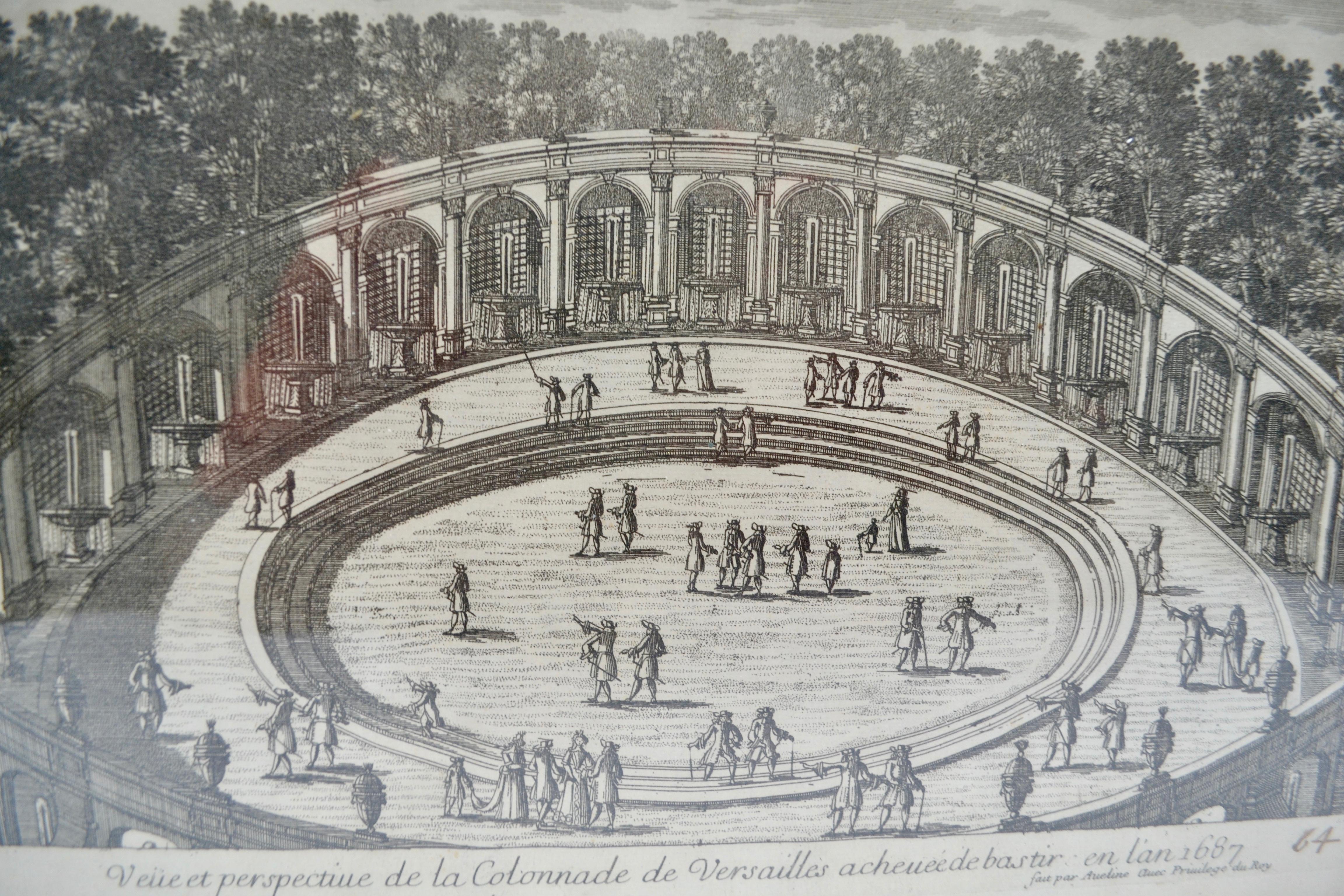 Français Trois gravures du XVIIIe siècle  Jardin de Versailles d'Antoine Aveline en vente