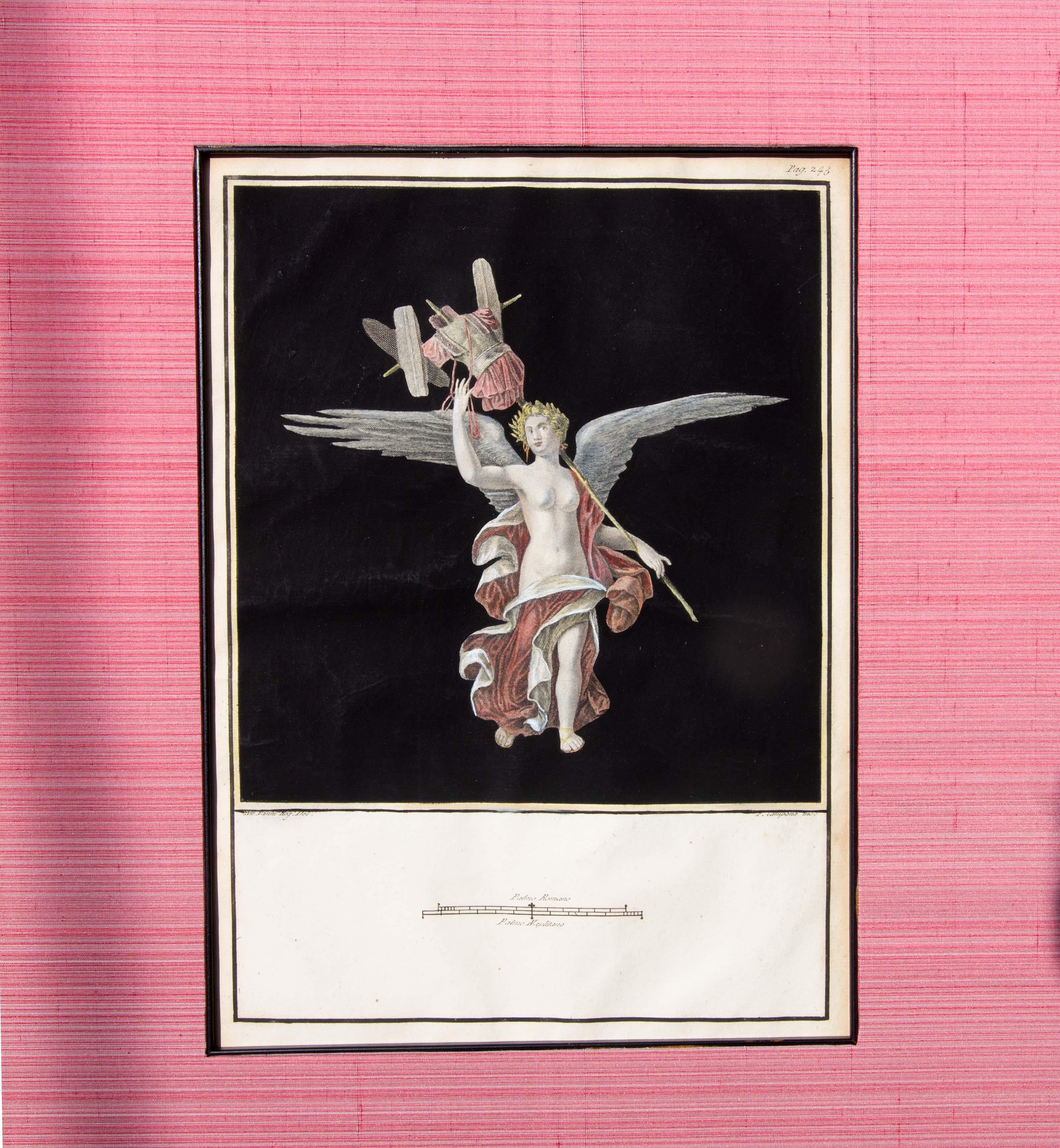 Three 18th Century Colored Engravings of Herculaneum Frescos  by Nicola Fiorillo For Sale 1