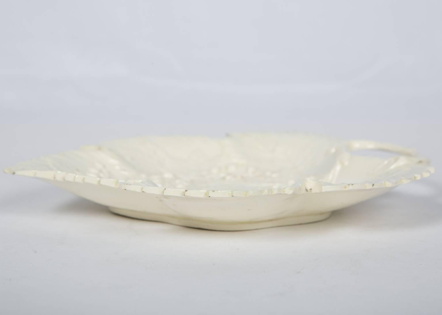 Three 18th Century Creamware Leaf Dishes 2