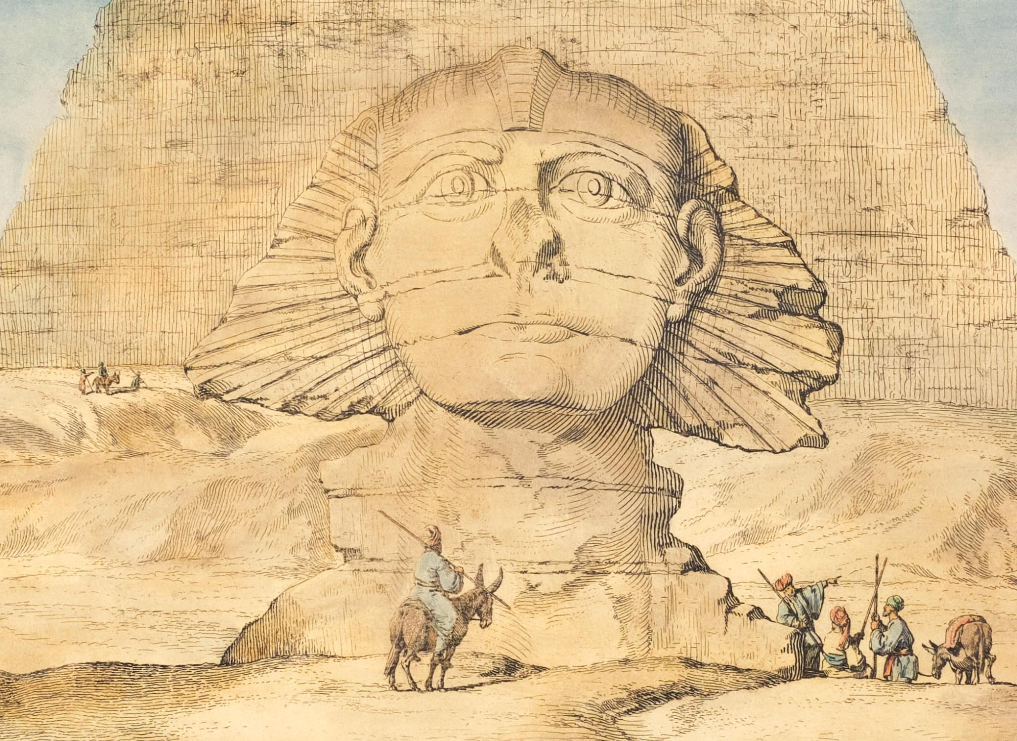 Drei handkolorierte orientalische Ansichten von Ägypten aus dem 18. Jahrhundert, um 1740 (Sonstiges) im Angebot