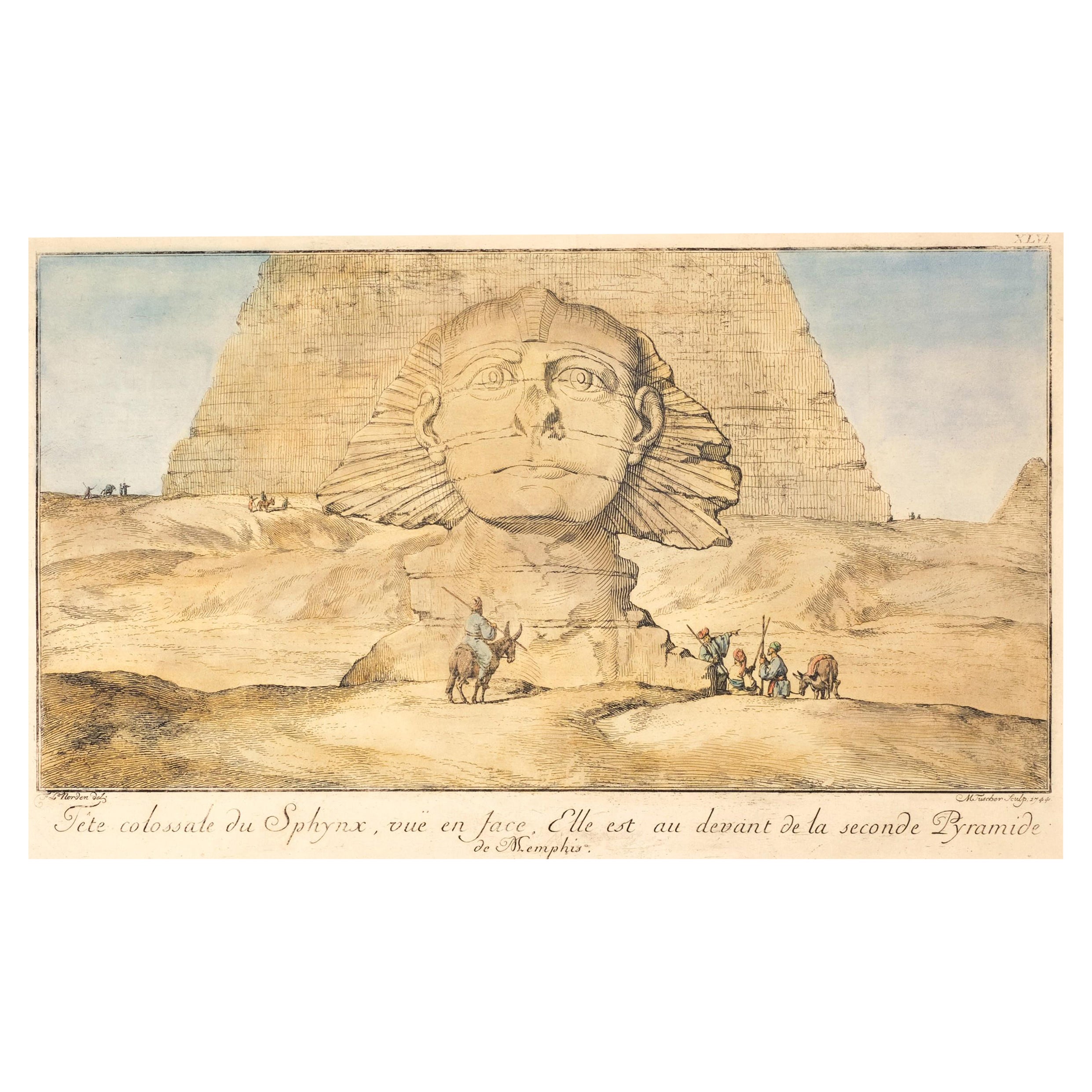 Drei handkolorierte orientalische Ansichten von Ägypten aus dem 18. Jahrhundert, um 1740