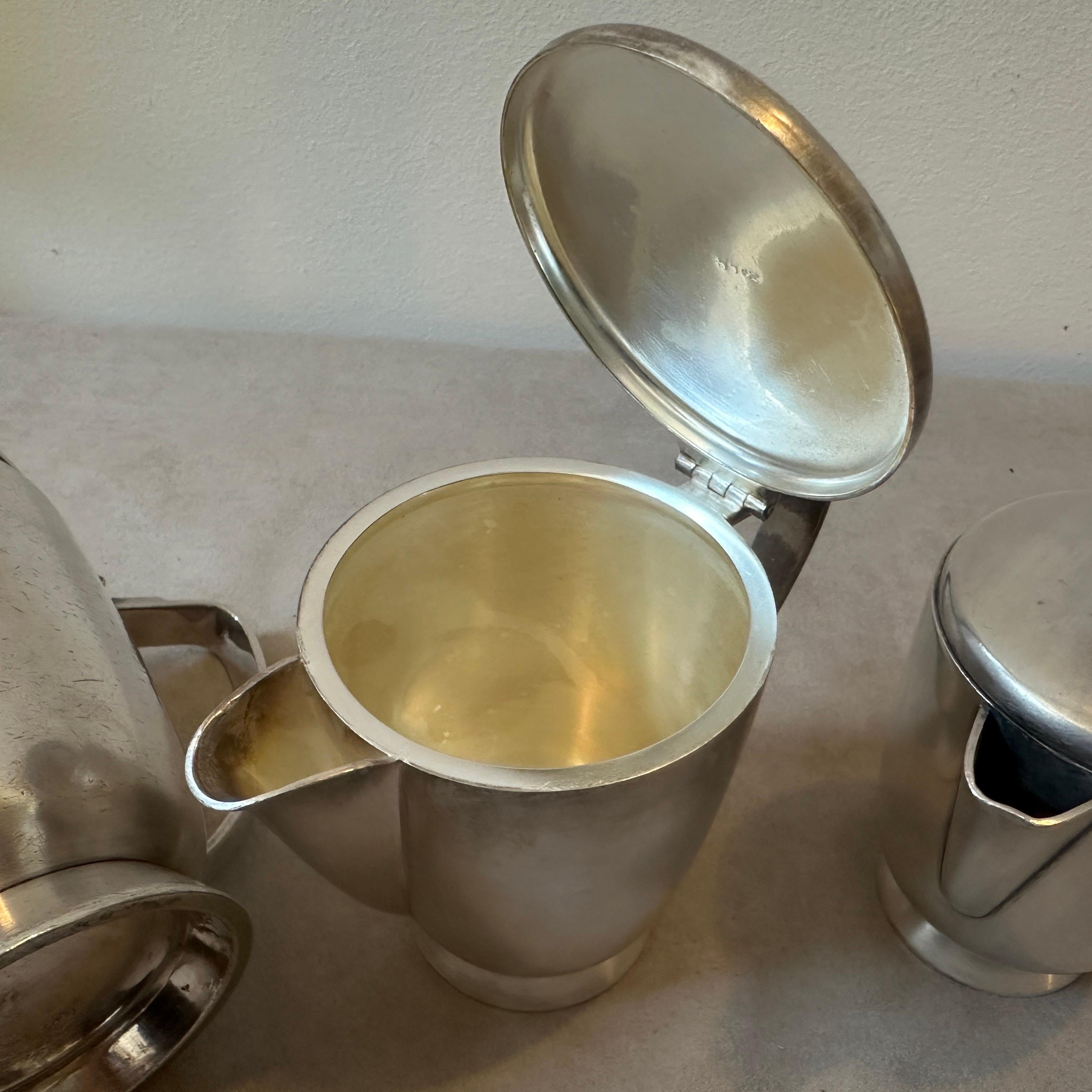 Three 1930s Art Deco Teapots by Gio Ponti for Fratelli Calderoni For Sale 5