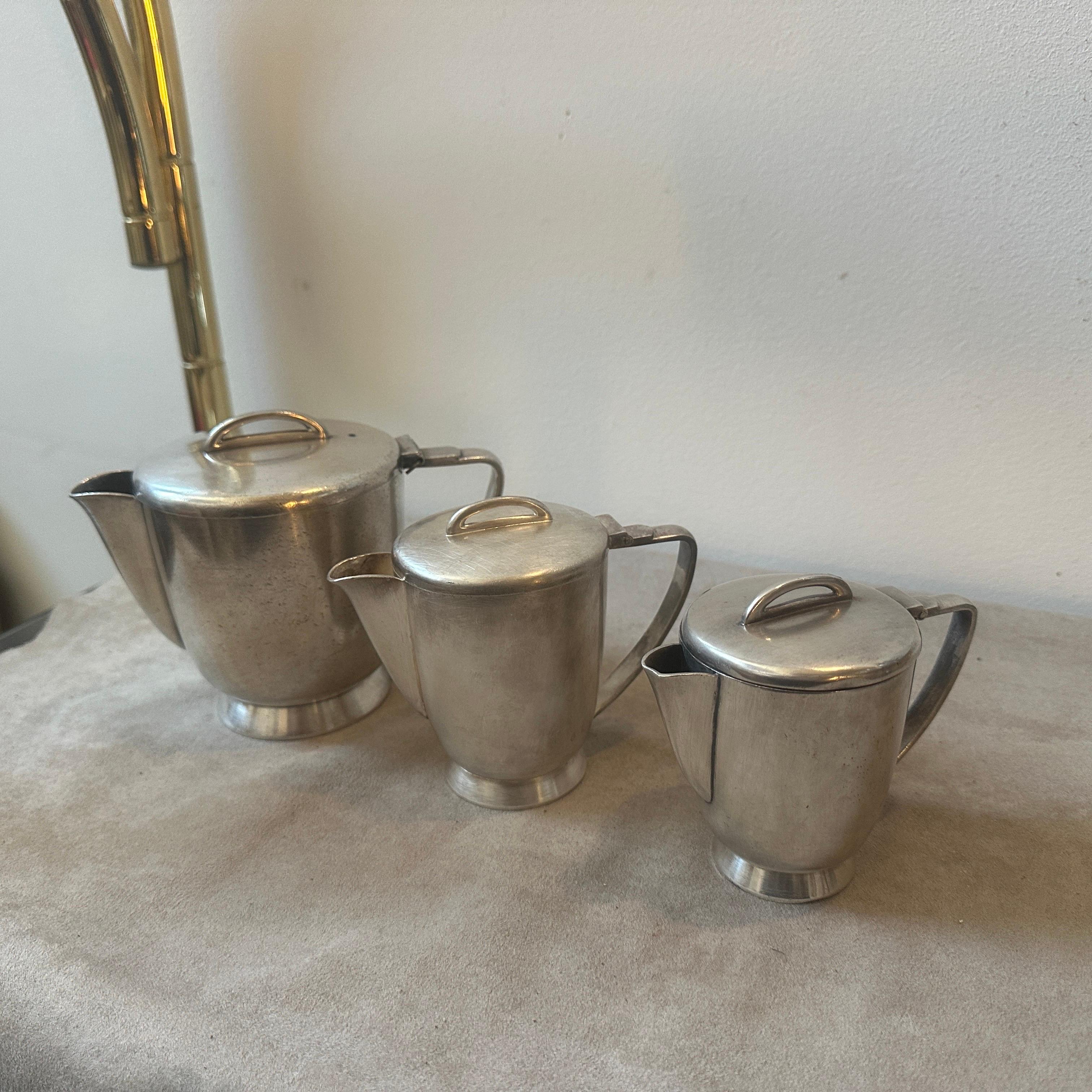 Drei Art-déco-Teekannen von Gio Ponti für Fratelli Calderoni aus den 1930er Jahren im Angebot 2
