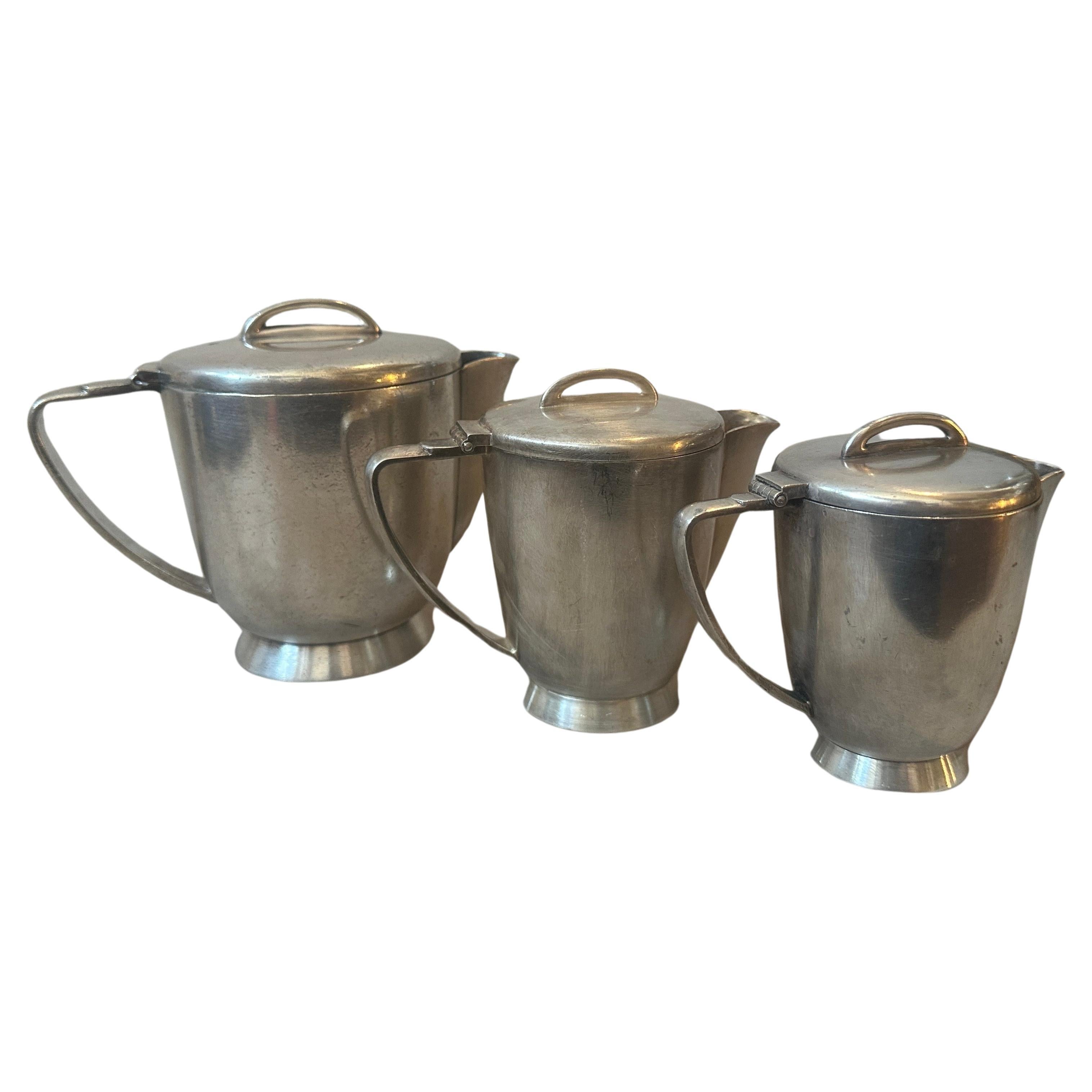 Drei Art-déco-Teekannen von Gio Ponti für Fratelli Calderoni aus den 1930er Jahren im Angebot