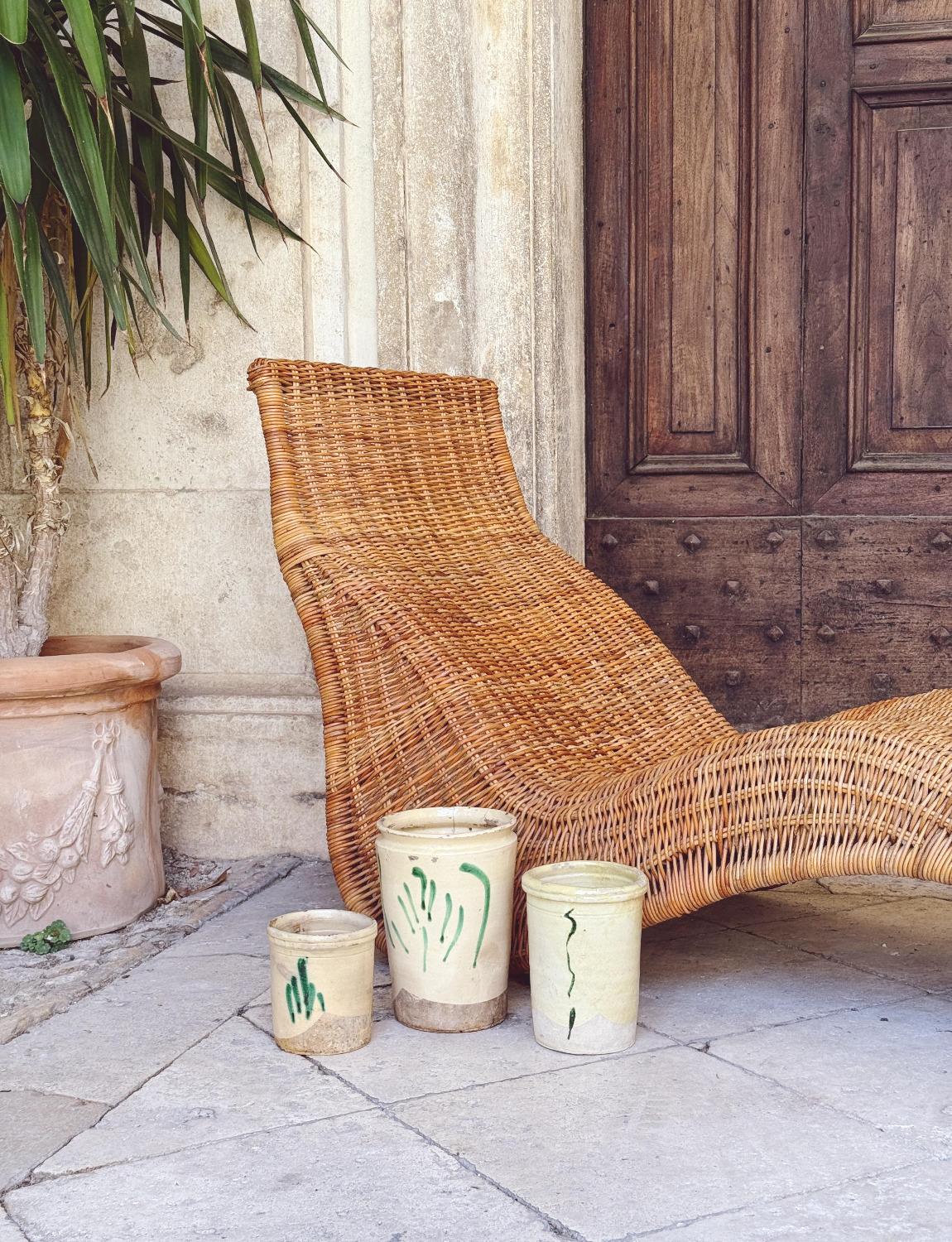 Trois pots italiens en céramique avec arbre de vie, datant des années 1930 Bon état - En vente à Florence, Tuscany