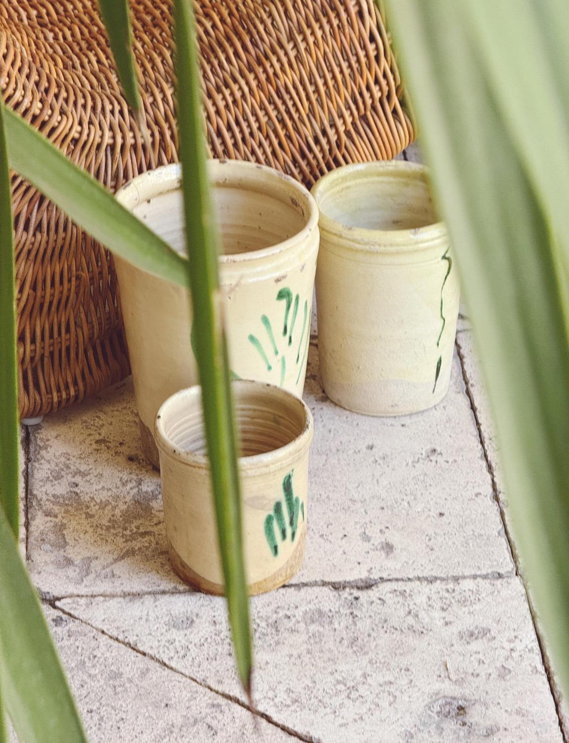Milieu du XXe siècle Trois pots italiens en céramique avec arbre de vie, datant des années 1930 en vente
