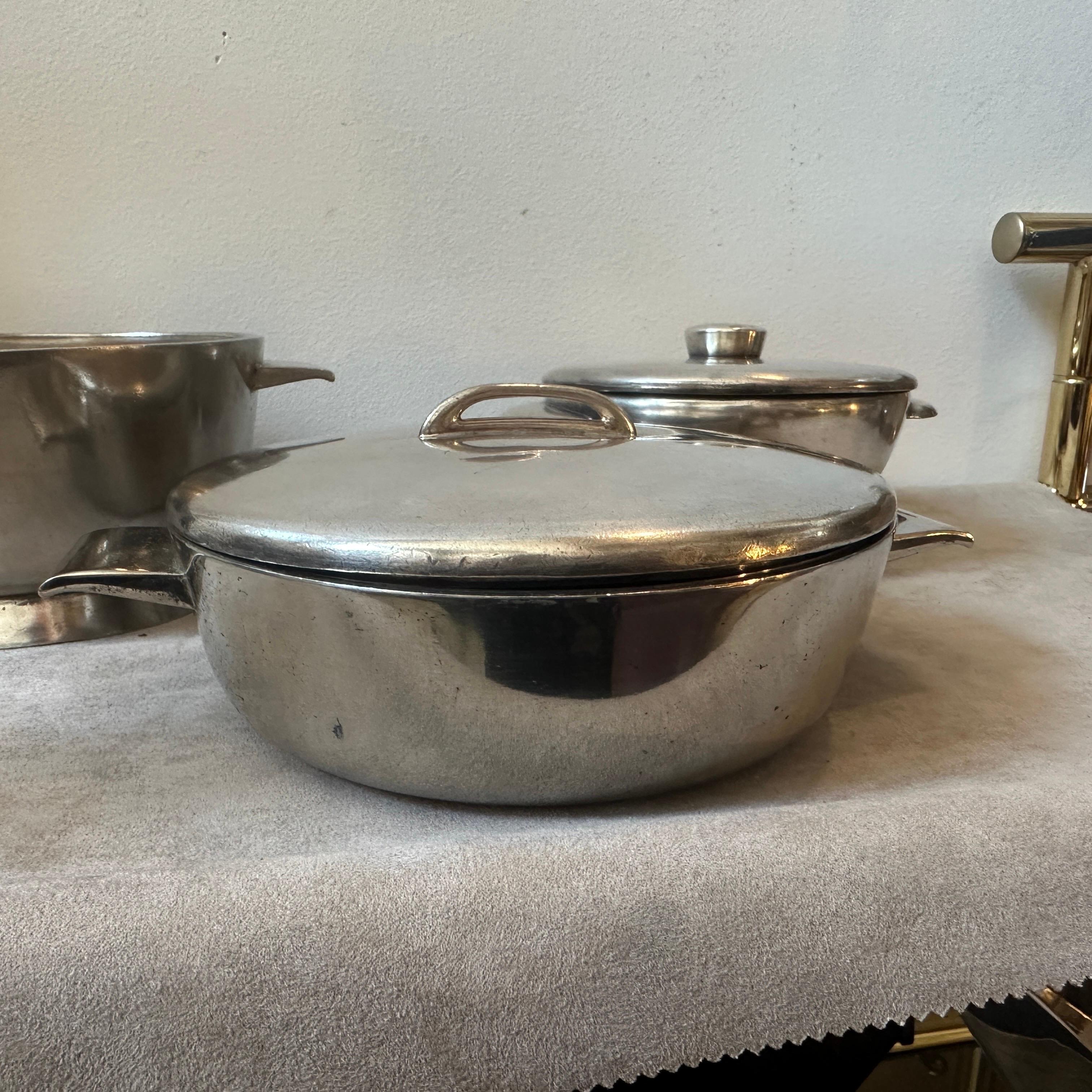 Italian Three 1950s Alpaca Serving Bowls Designed by Gio Ponti for Fratelli Calderoni For Sale