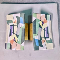 Three 1950's Italian Door Pulls with Abstract Expressionist Design