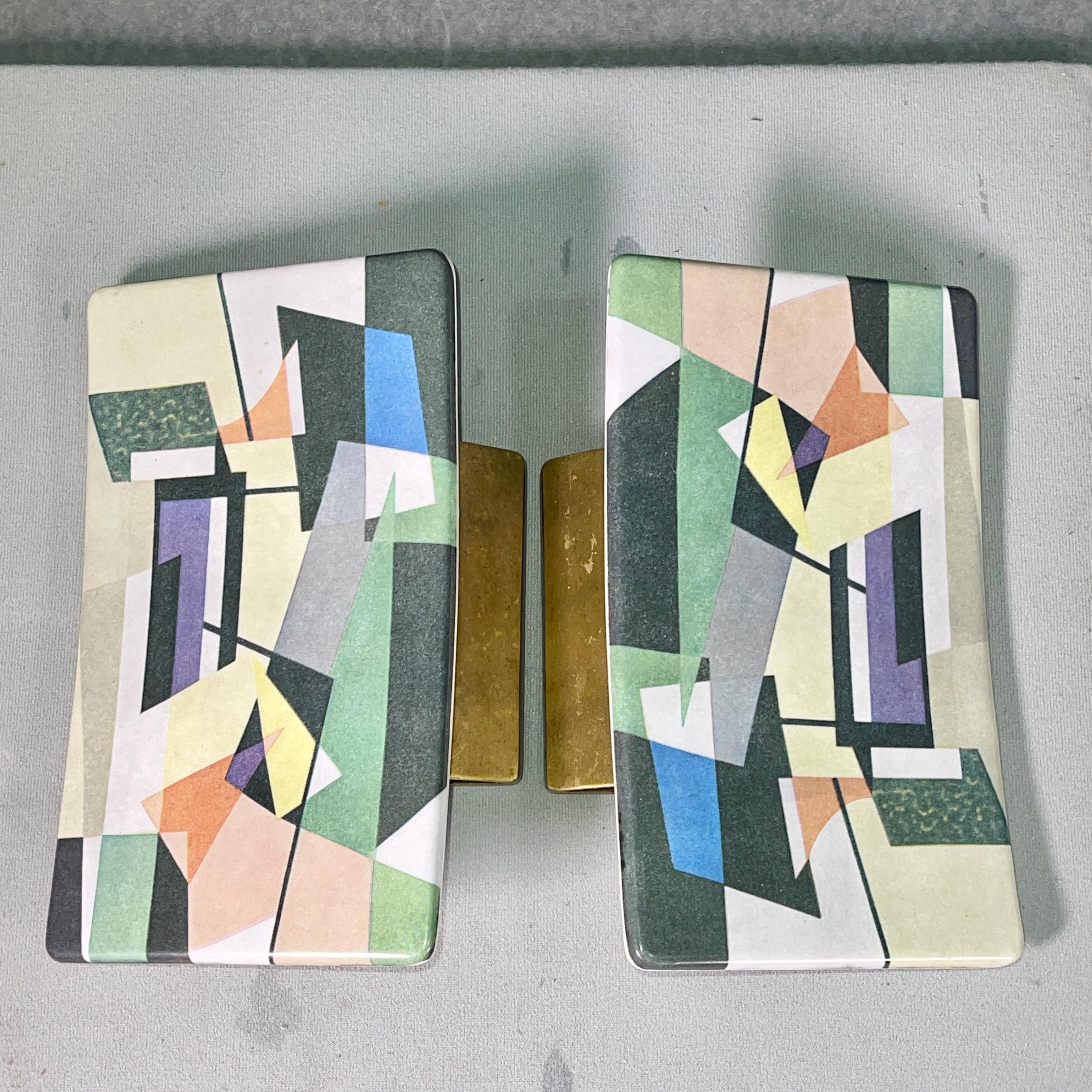 Mid-Century Modern Three 1950's Italian Door Pulls with Abstract Expressionist Design For Sale