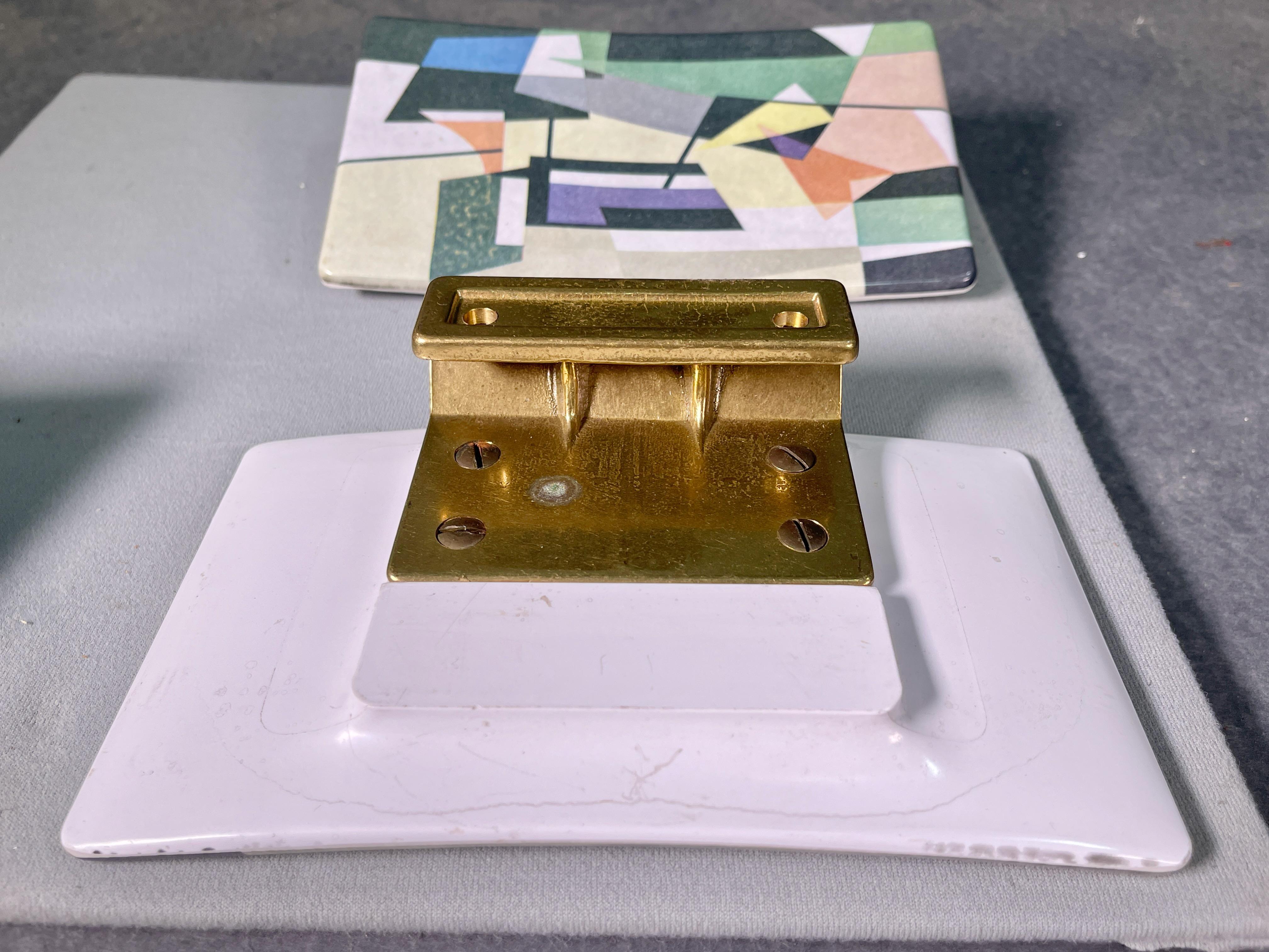 Three 1950's Italian Door Pulls with Abstract Expressionist Design For Sale 1
