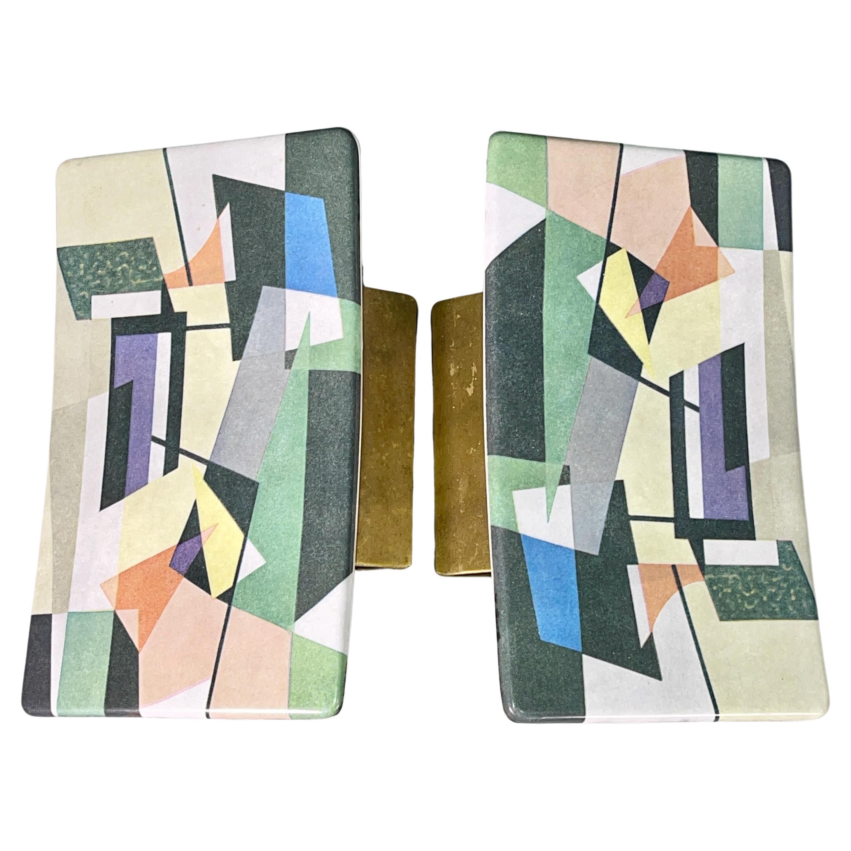 Three 1950's Italian Door Pulls with Abstract Expressionist Design For Sale