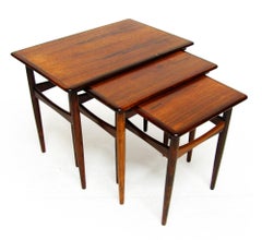 Three 1960s Danish Rosewood Nesting Tables By Kai Kristiansen