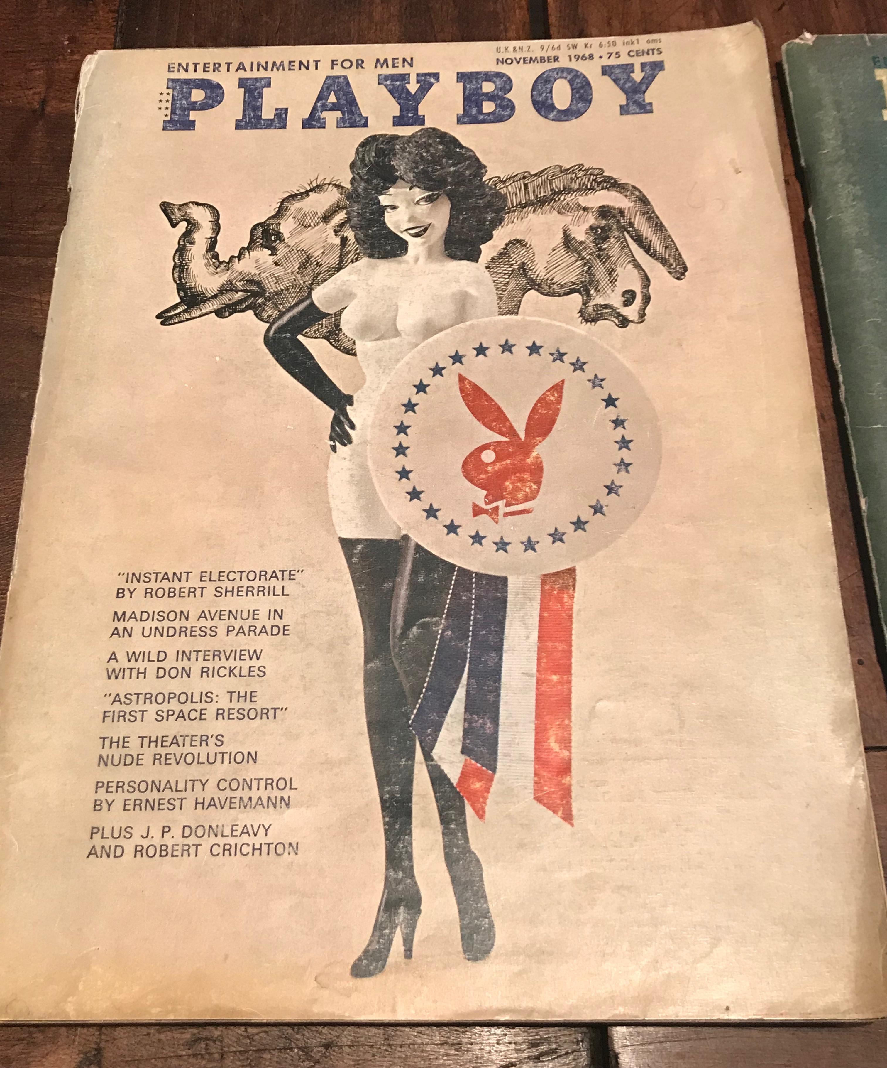 Drei Playboy-Magazine aus den 1960er Jahren, 1967, 1968 und 1969 Man Cave Decor! (amerikanisch) im Angebot
