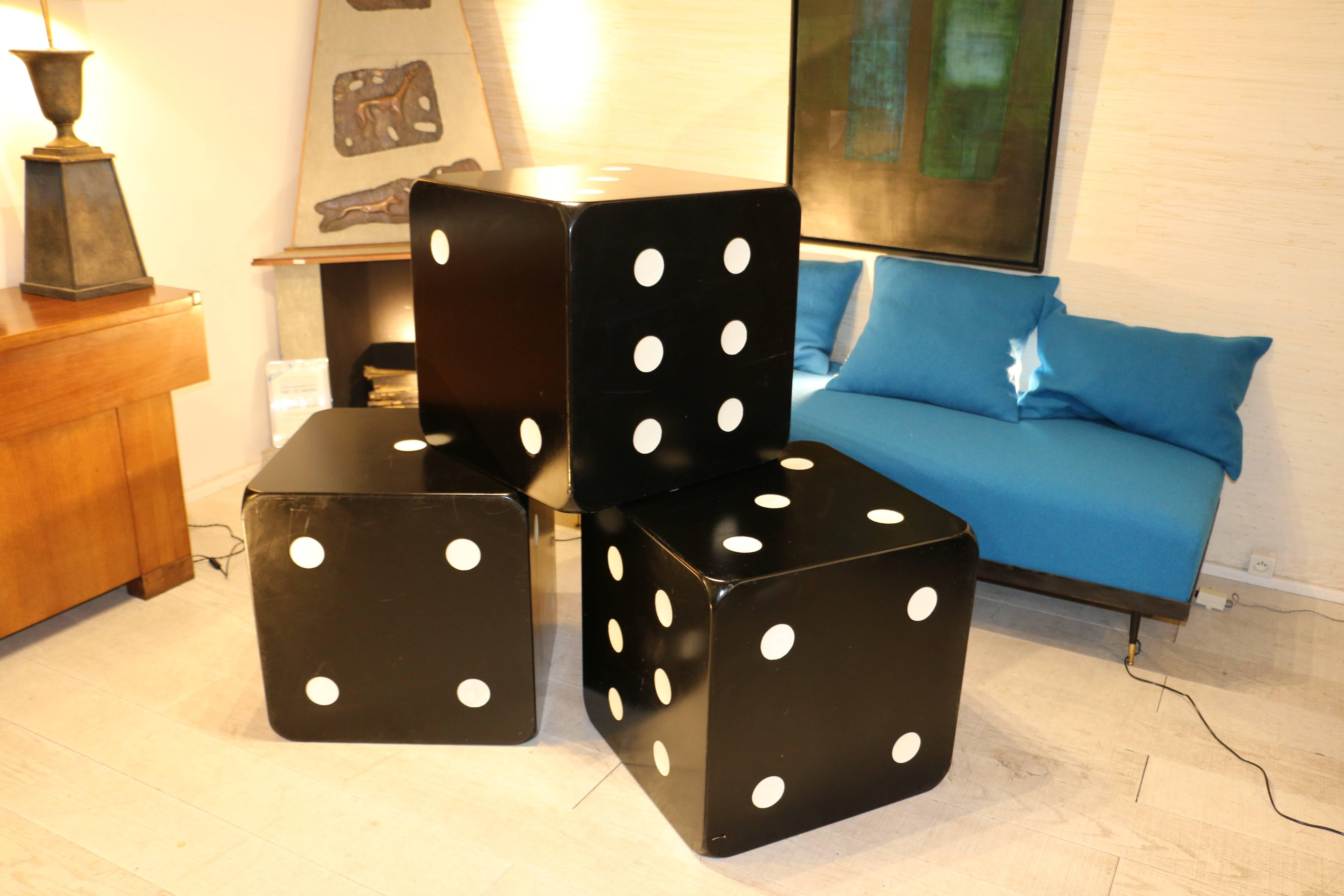 Wood Three 1970s Italian Dices Coffee Tables For Sale