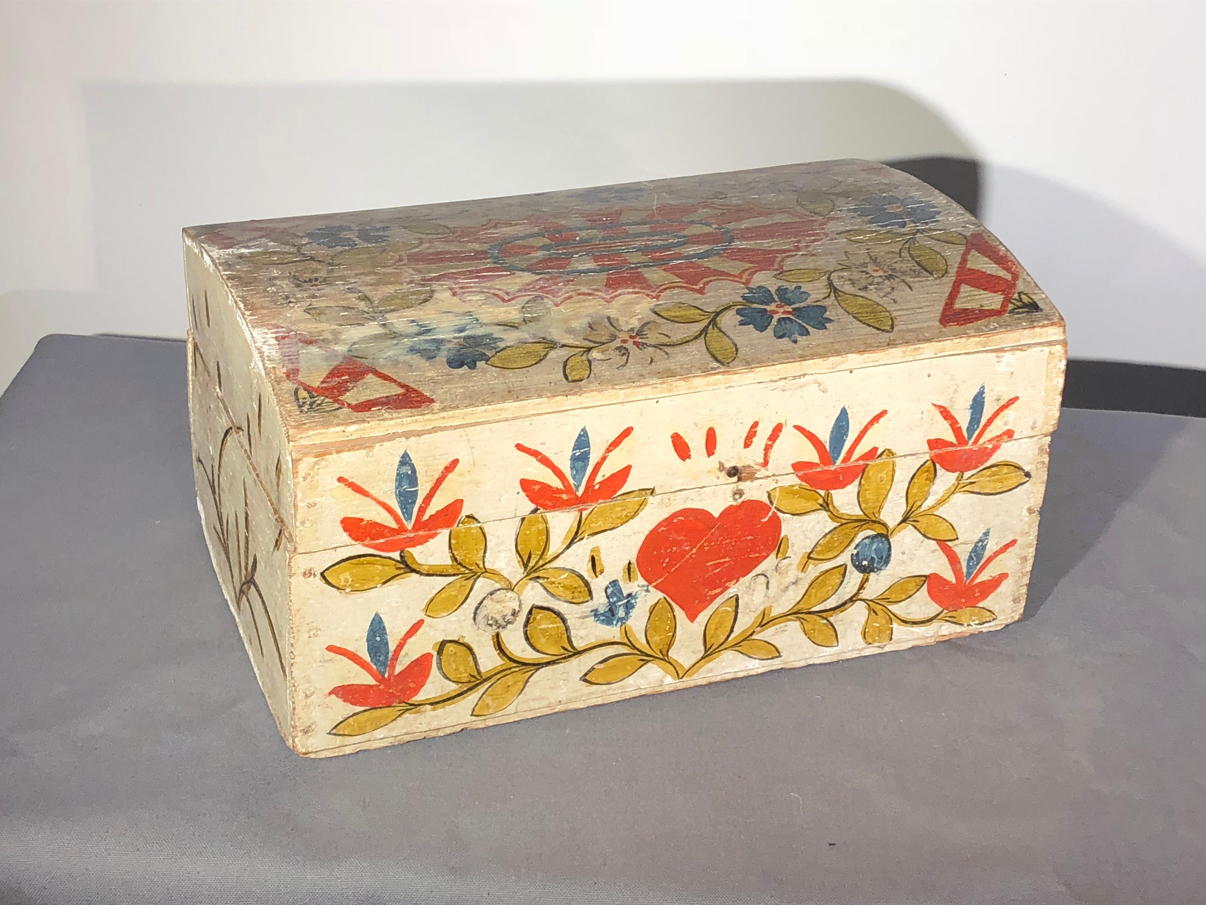 Three 19th Century French Painted Wedding Boxes 9
