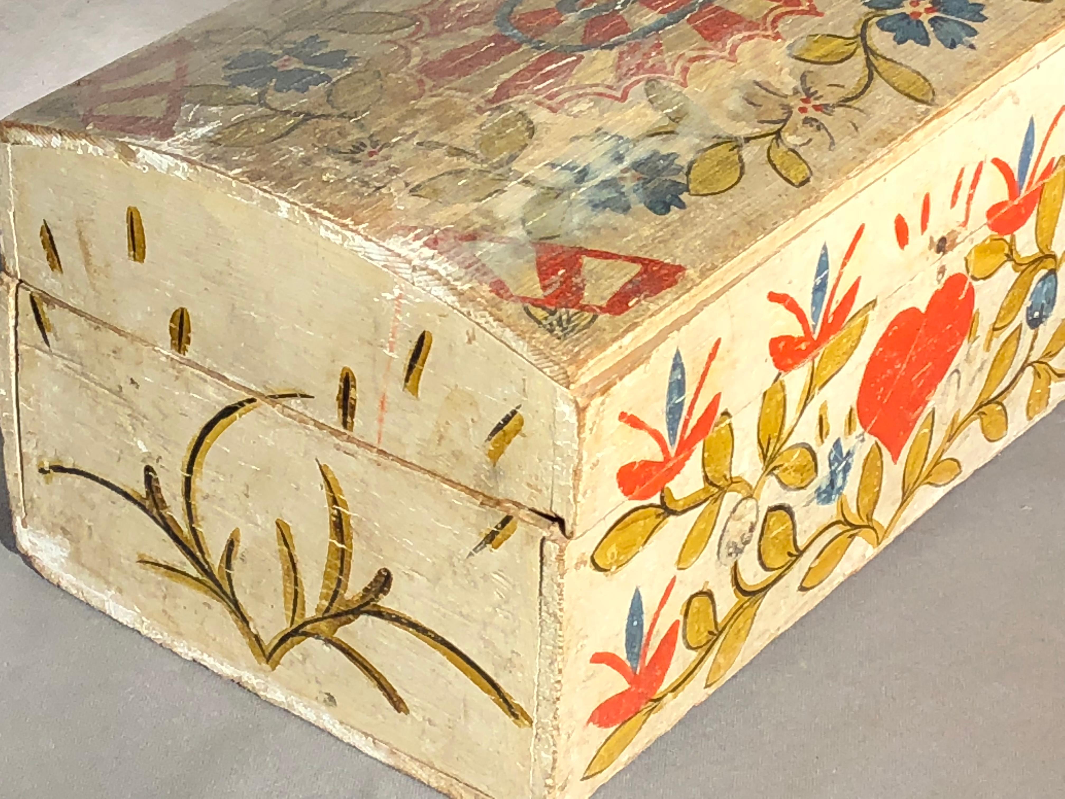 Three 19th Century French Painted Wedding Boxes 10