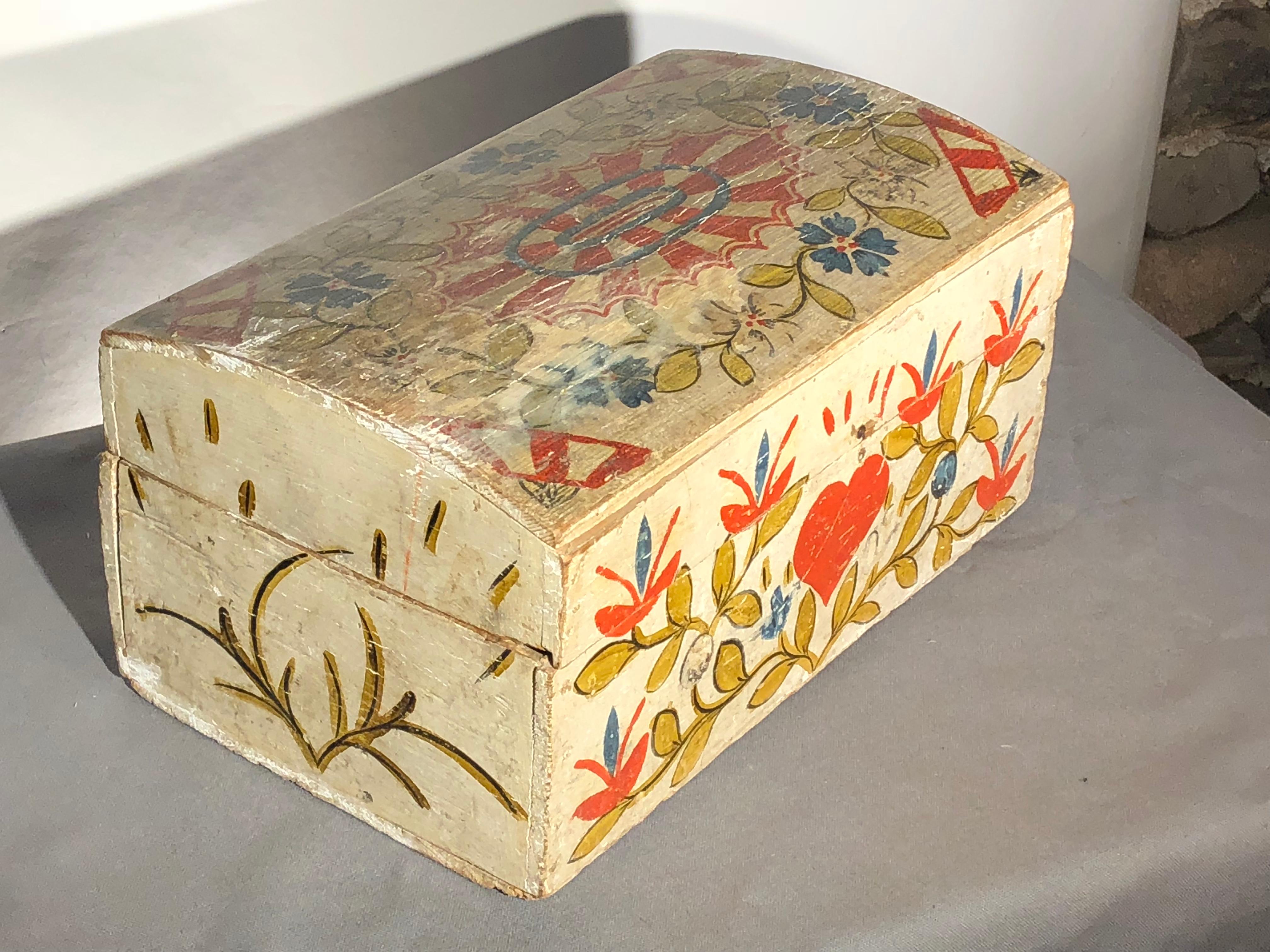 Three 19th Century French Painted Wedding Boxes 11