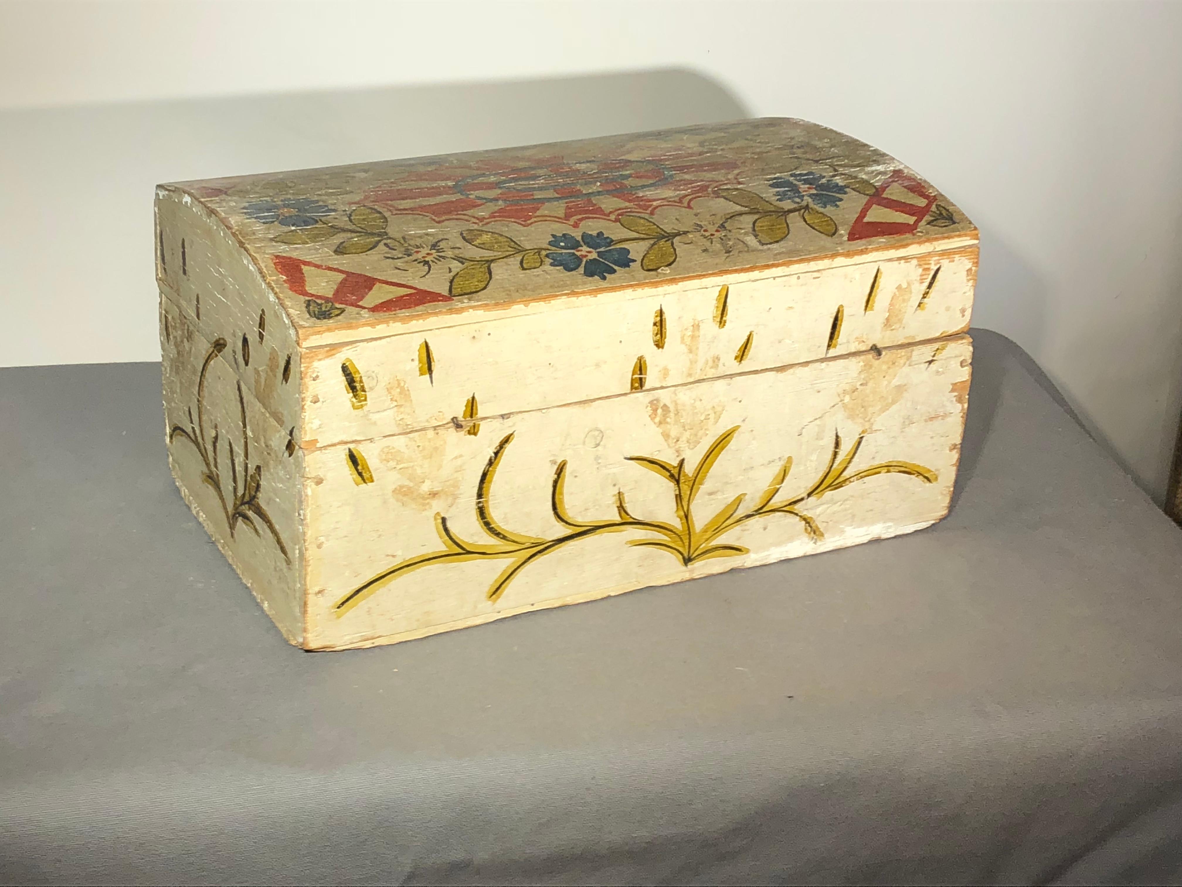 Three 19th Century French Painted Wedding Boxes 14