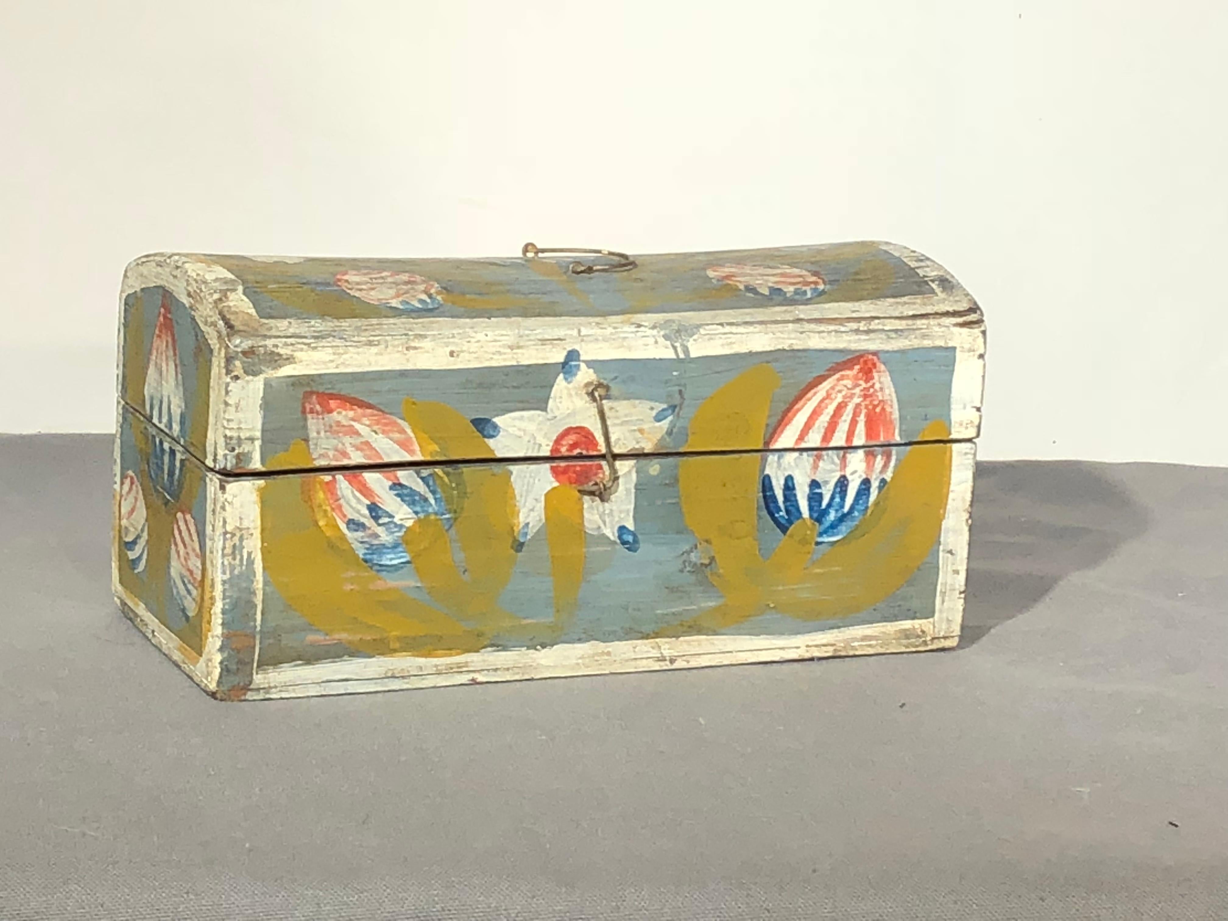 Beech Three 19th Century French Painted Wedding Boxes