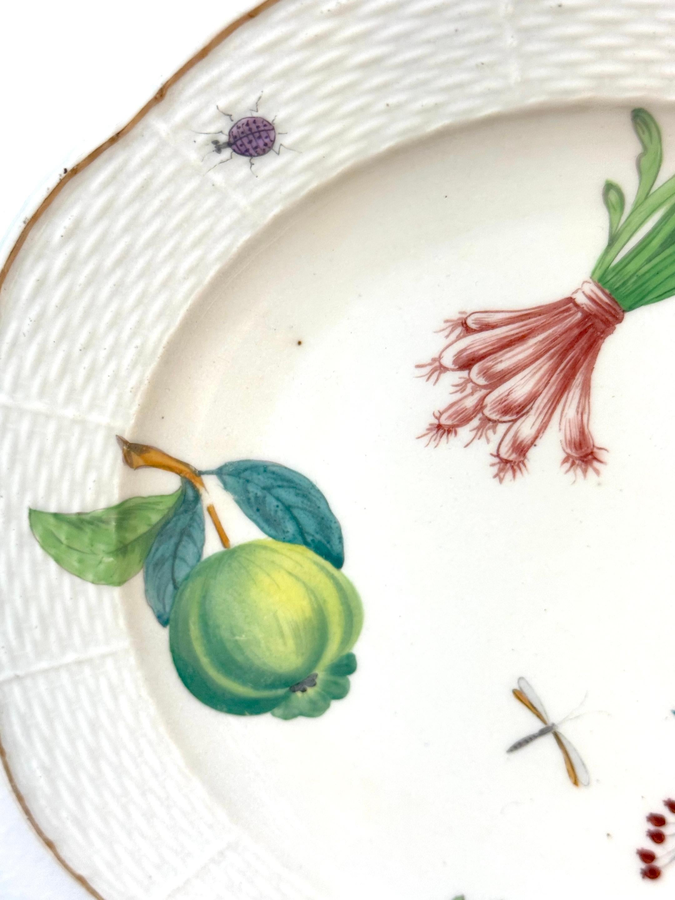 Three 19th Century Continental Naturalist Fruit, Insect, Vegetable Plates en vente 6