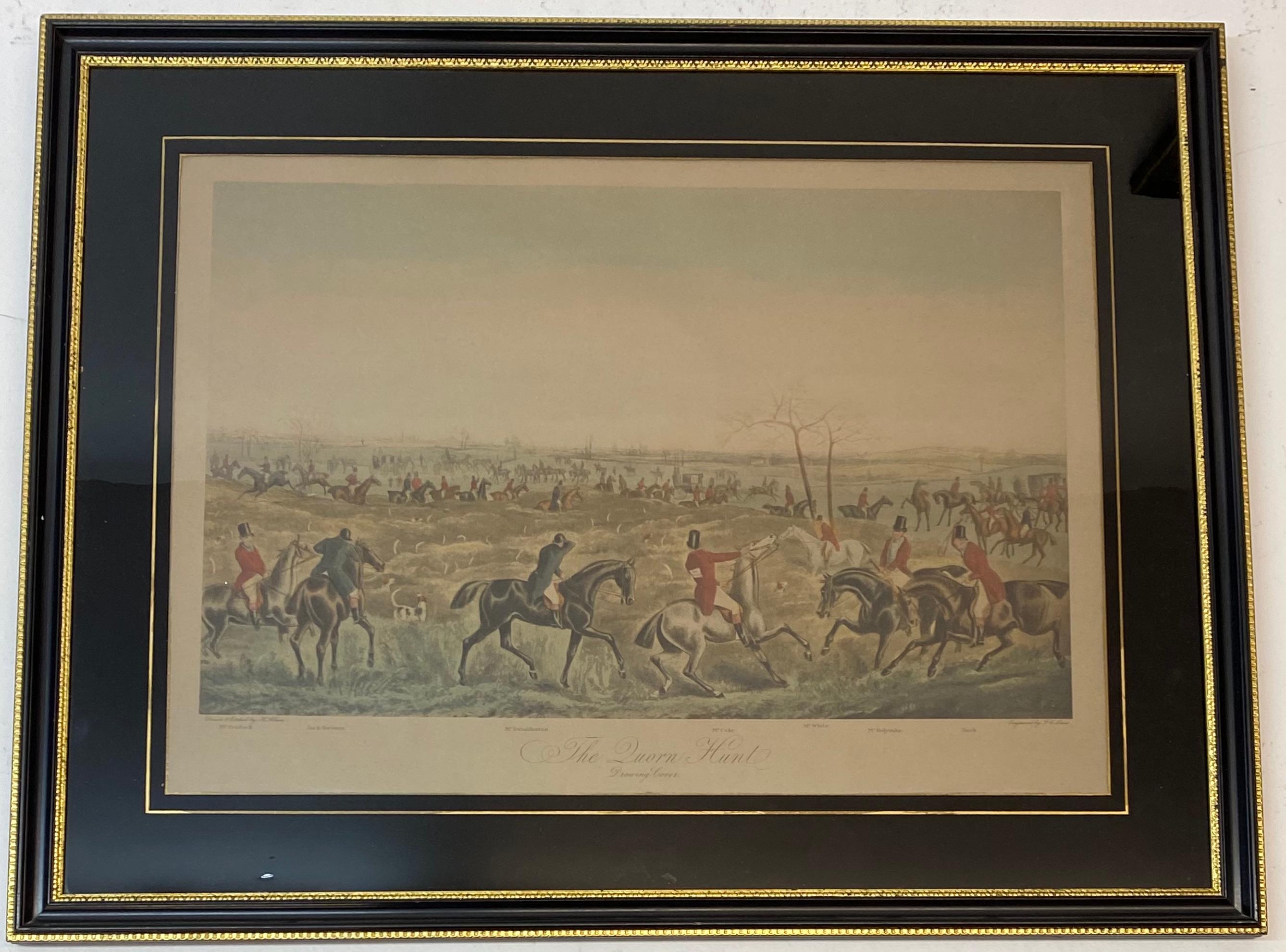 Three 19th century equestrian / fox hunt hand colored engravings

Horse, riders and dogs chase down those poor little foxes!

Each hand colored engraving measures 20