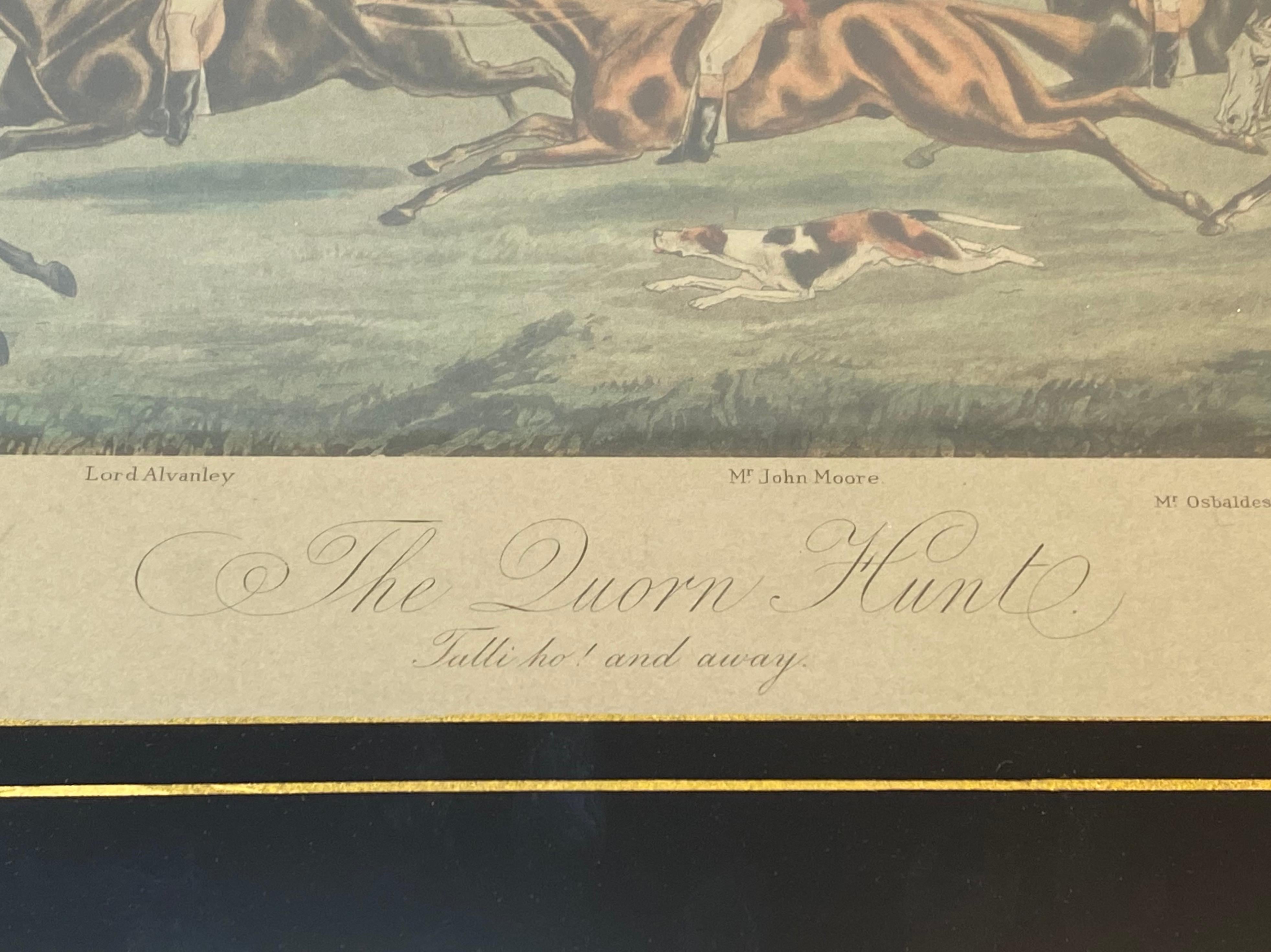 Three 19th Century Equestrian / Fox Hunt Hand Colored Engravings For Sale 3