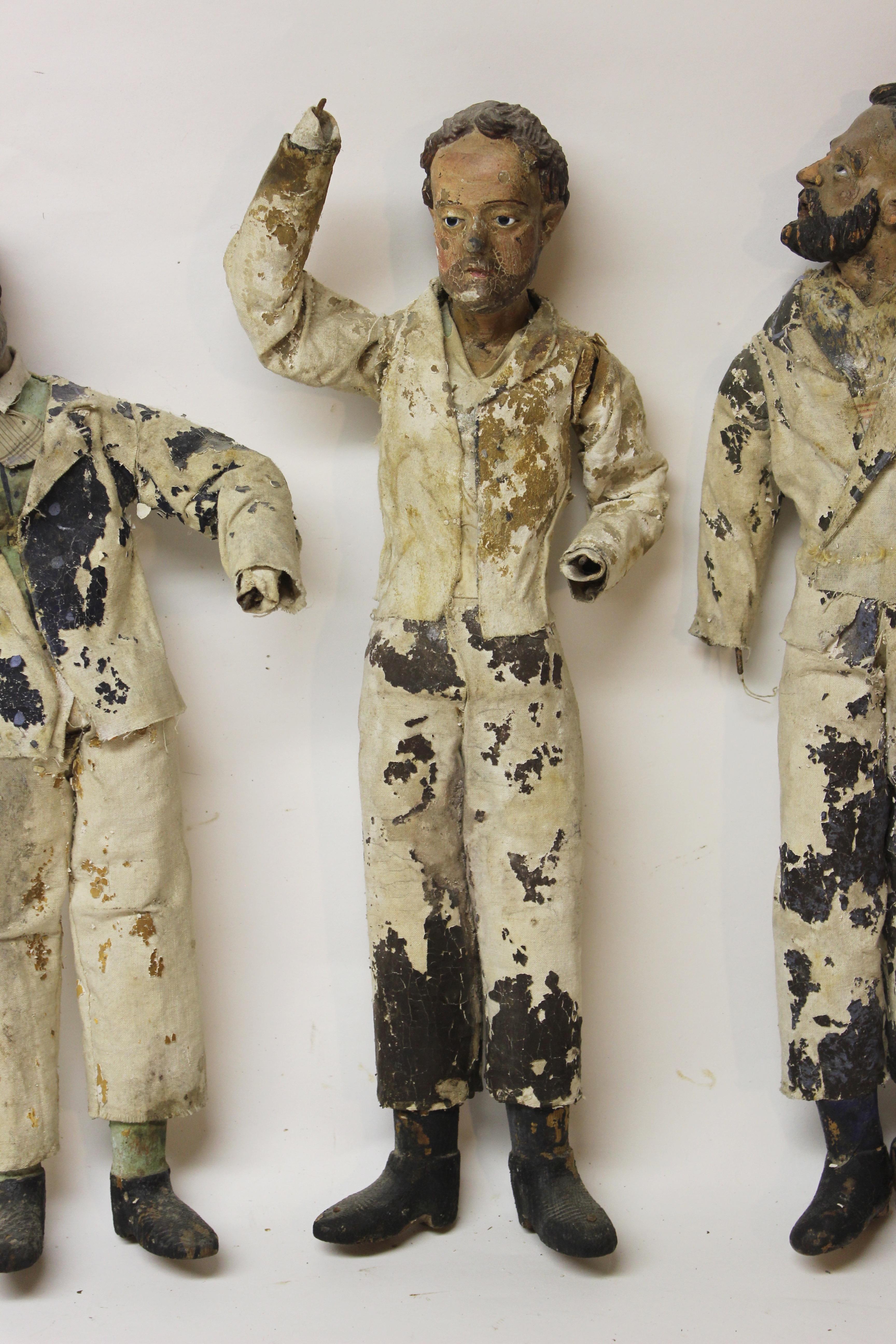 Three 19th Century Marionettes In Distressed Condition In East Hampton, NY