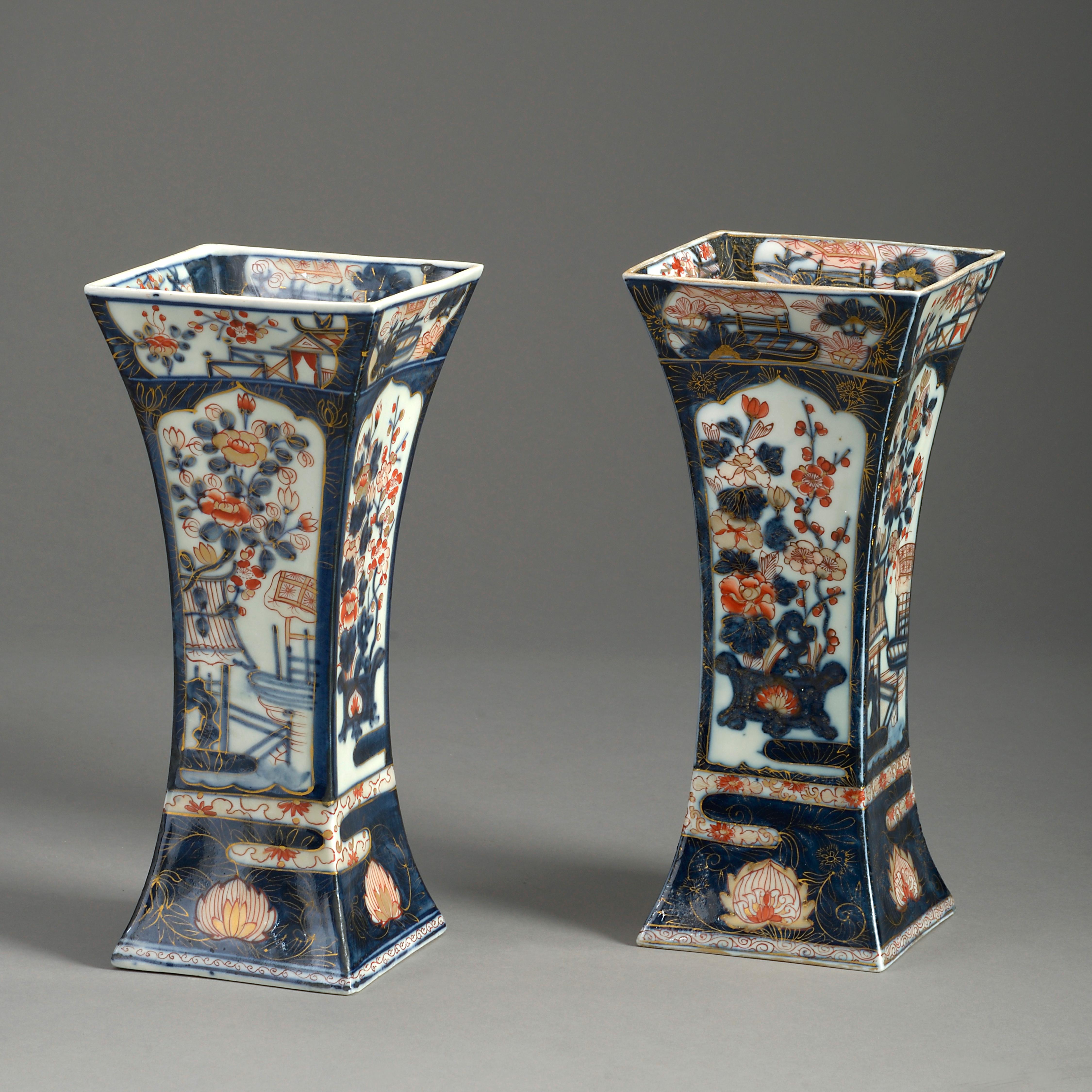 Chinese Export Three 19th Century Samson Imari Porcelain Vases