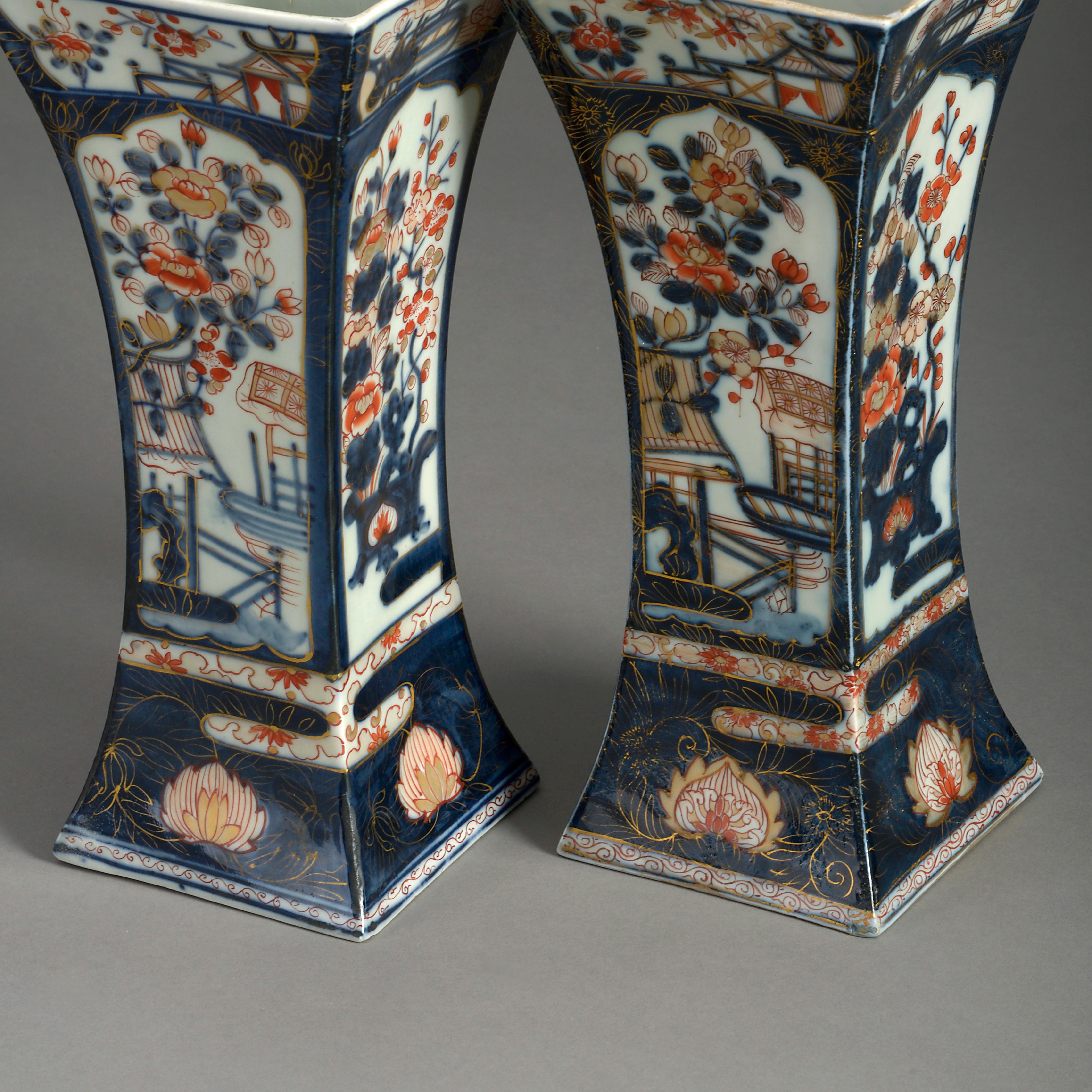 Fired Three 19th Century Samson Imari Porcelain Vases For Sale
