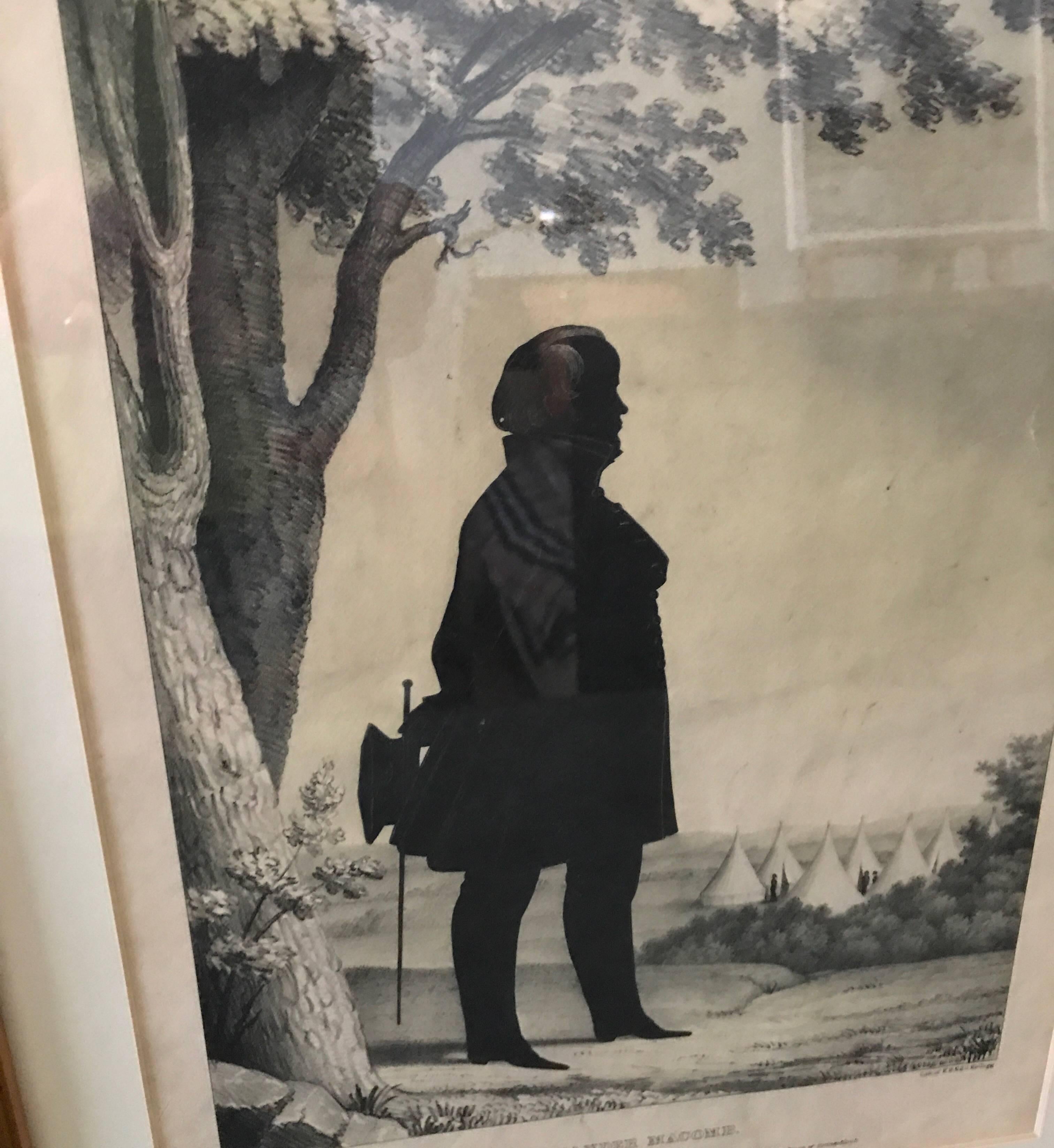  Three 19th Century Silhouette Lithographs of Gentlemen  For Sale 5