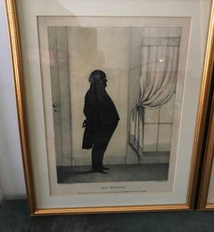 Three 19th Century Silhouette Lithographs of Gentlemen