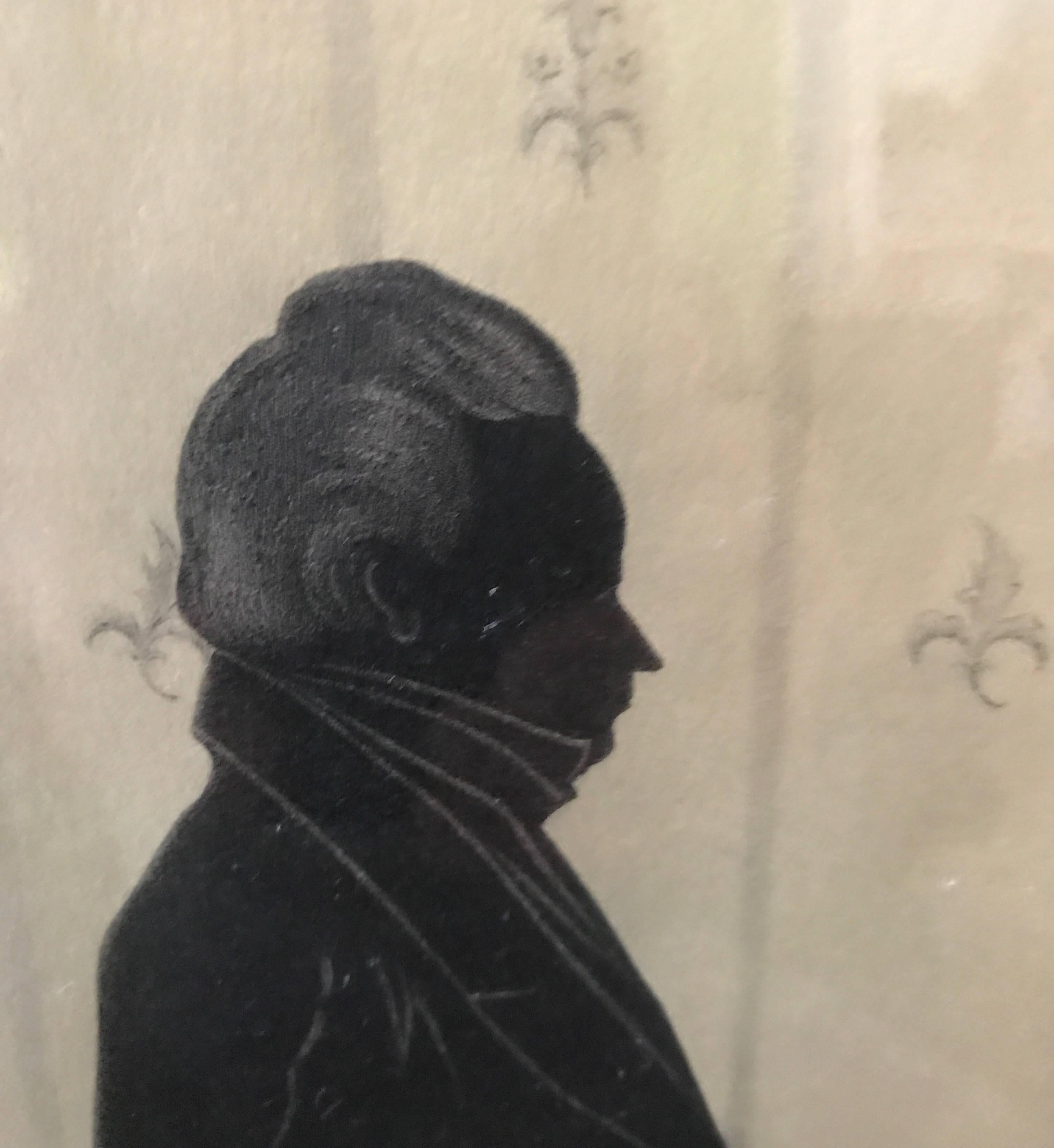  Three 19th Century Silhouette Lithographs of Gentlemen  For Sale 1
