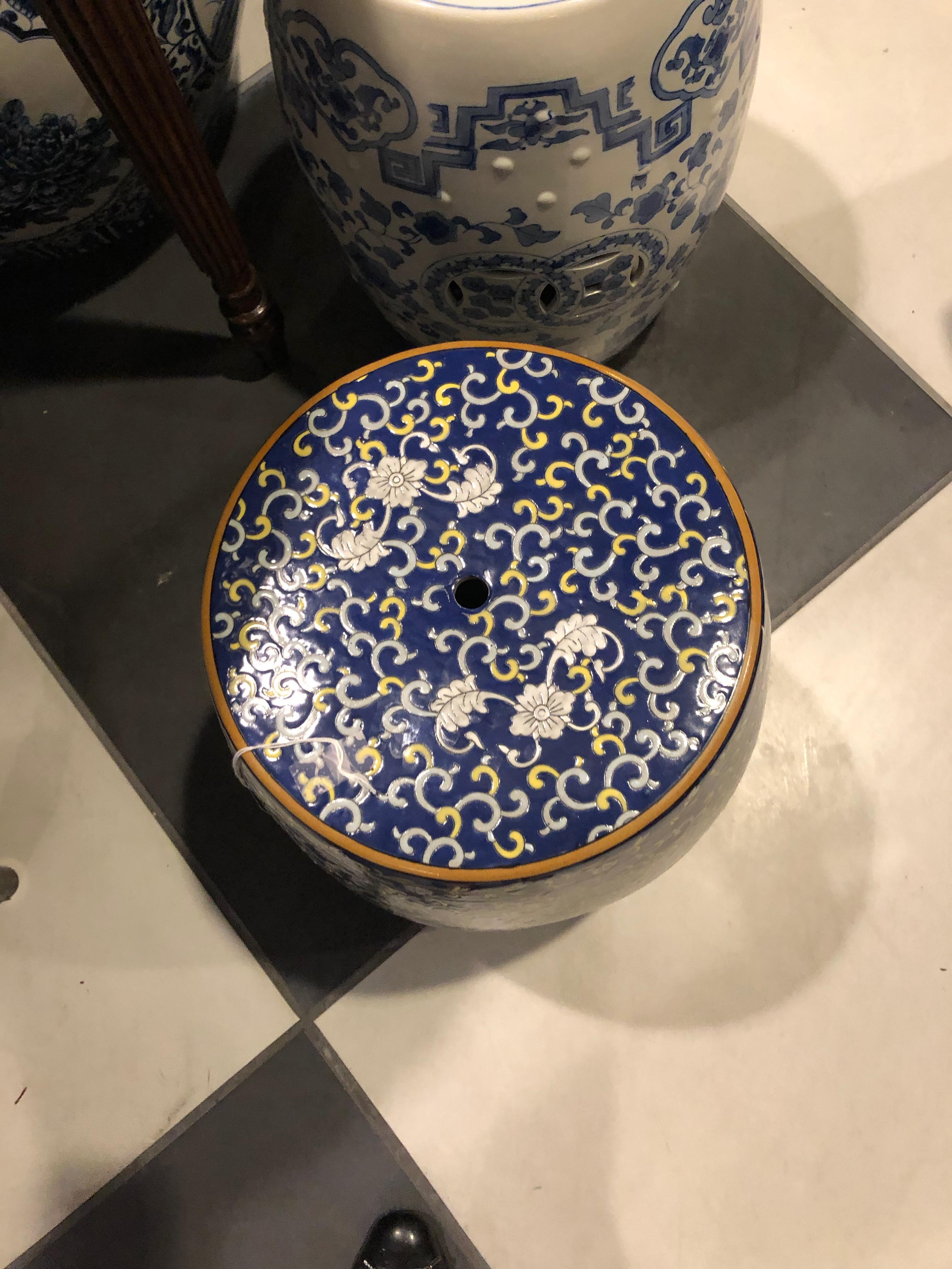 Ceramic Three ‘3’ Chinese Garden Stools