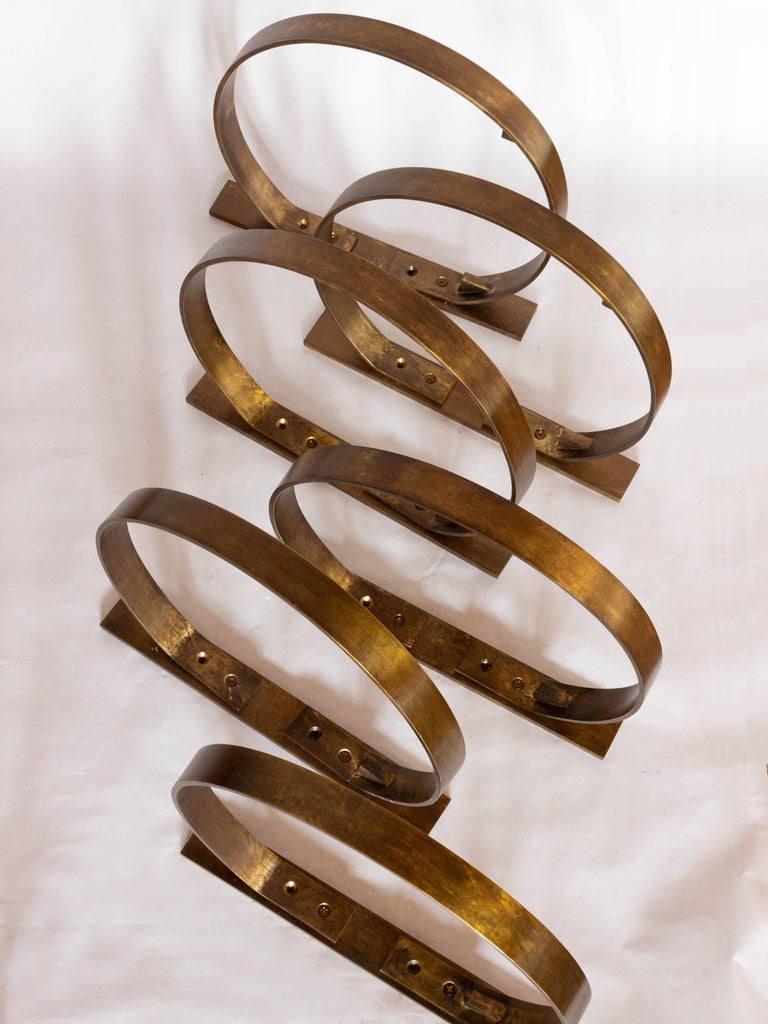 Modern Custom Circular Brass Shelf Brackets For Sale at 1stDibs aged