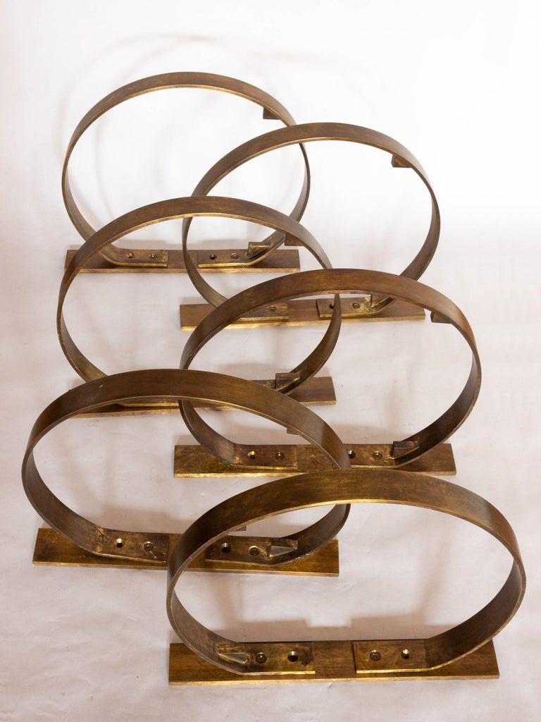 Modern Custom Circular Brass Shelf Brackets For Sale at 1stDibs aged