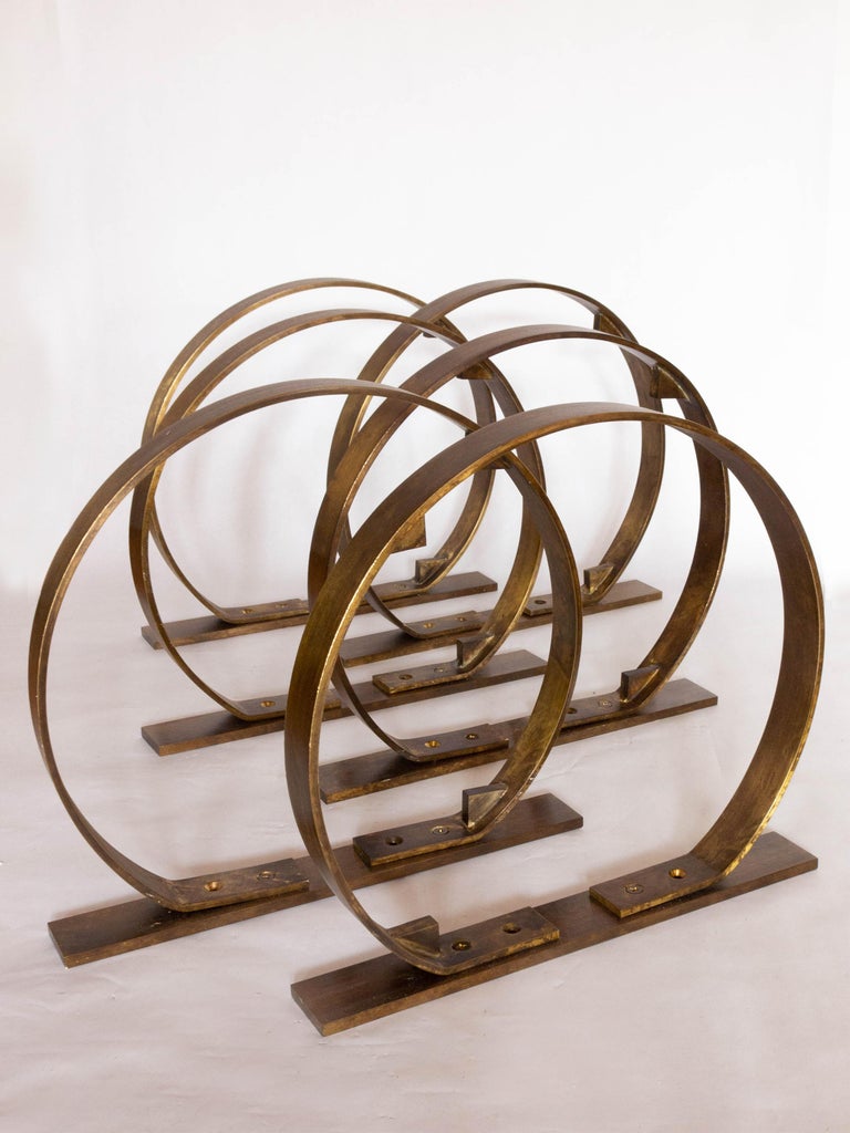 Modern Custom Circular Brass Shelf Brackets For Sale at 1stDibs aged