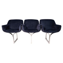 Three (3) Seat Bench / Sofa Attributed to Milo Baughman on Chrome Base, c. 1970s