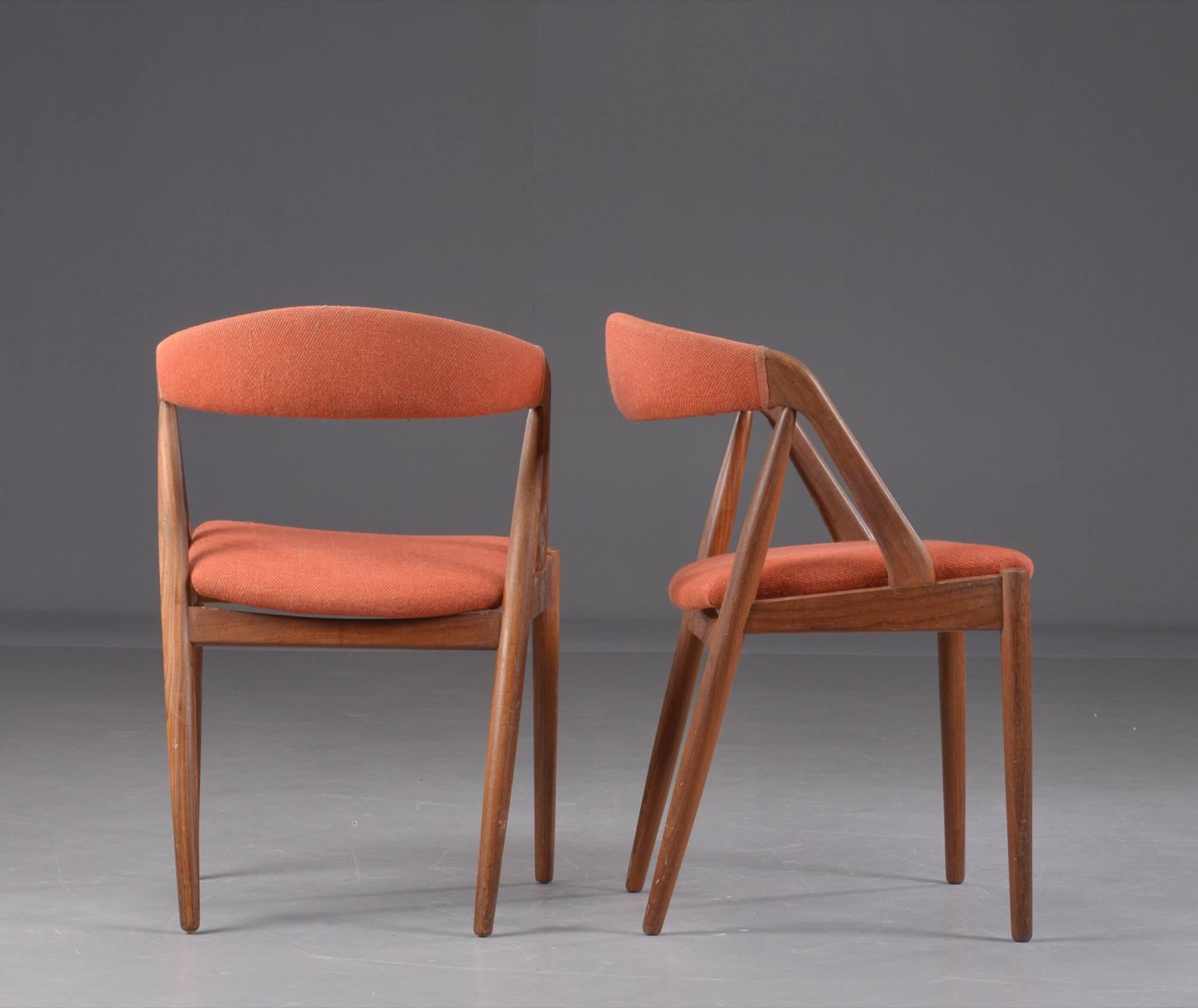 Danish Three A-Frame Model 31 Chairs by Kai Kristiansen for Schou-Andersens Møbelfabrik