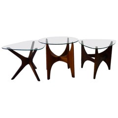 Three Adrian Pearsall Craft Associates Walnut "Jacks" Occasional Tables