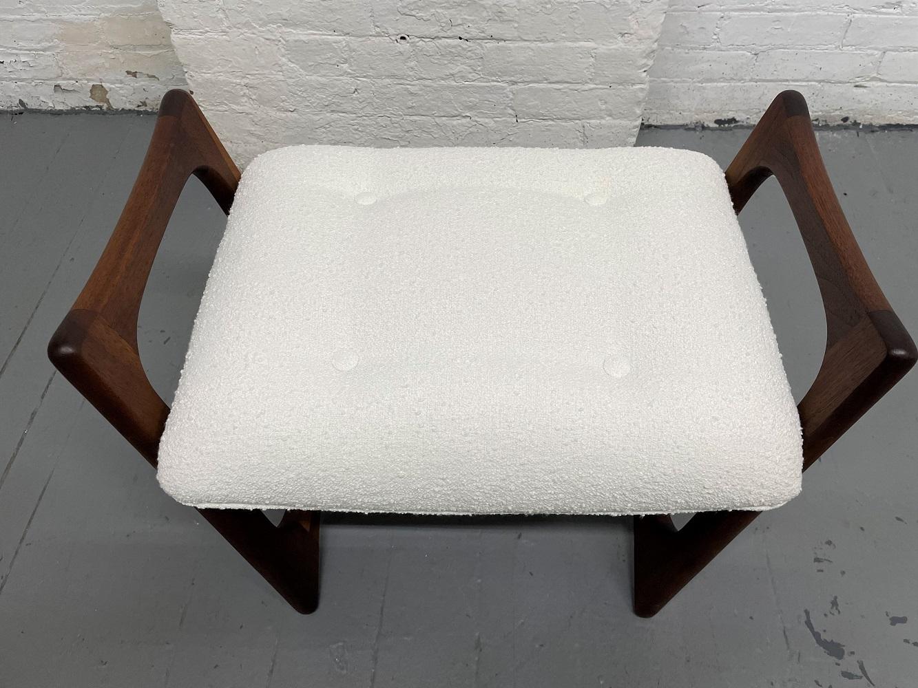Three Adrian Pearsall Sculptural Stools / Benches in Bouclé For Sale 2