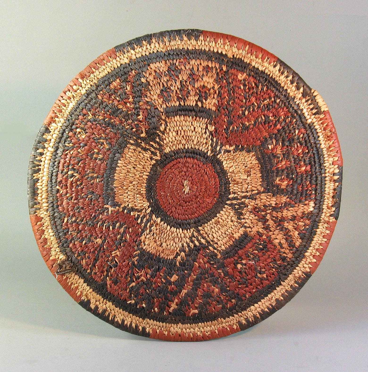 Nigerian Three African Coiled Basket Trays, Hausa, Nigeria, 20th Century, Tribal Art