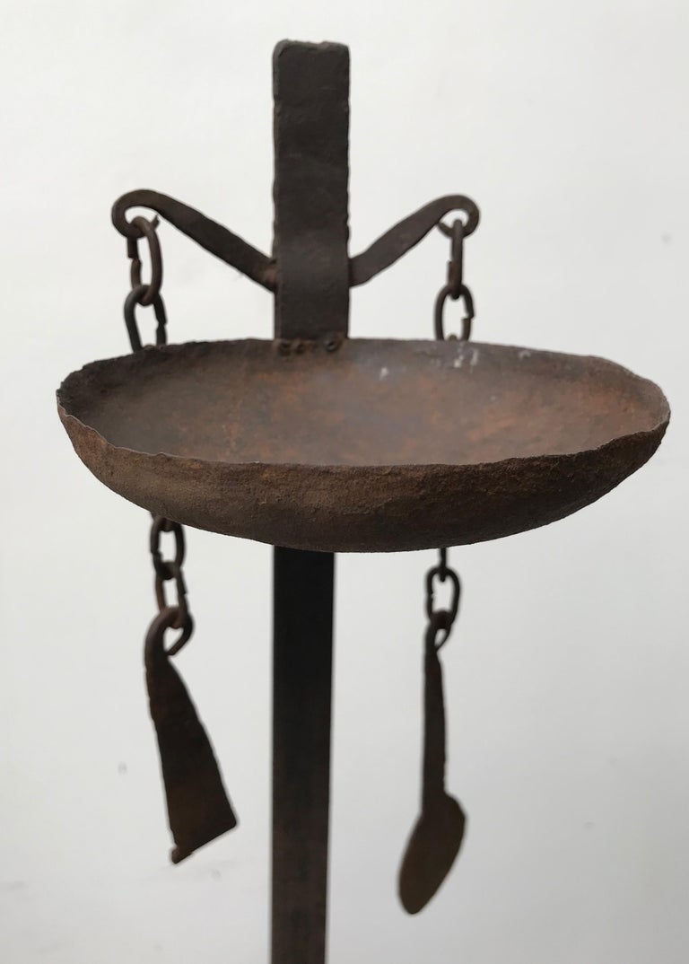 Three African Iron Oil Lamps For Sale at 1stDibs