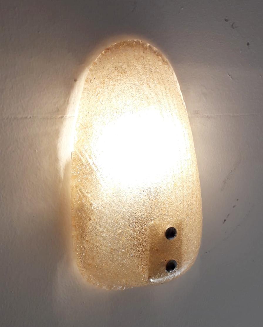 20th Century Amber Graniglia Sconce by Mazzega For Sale