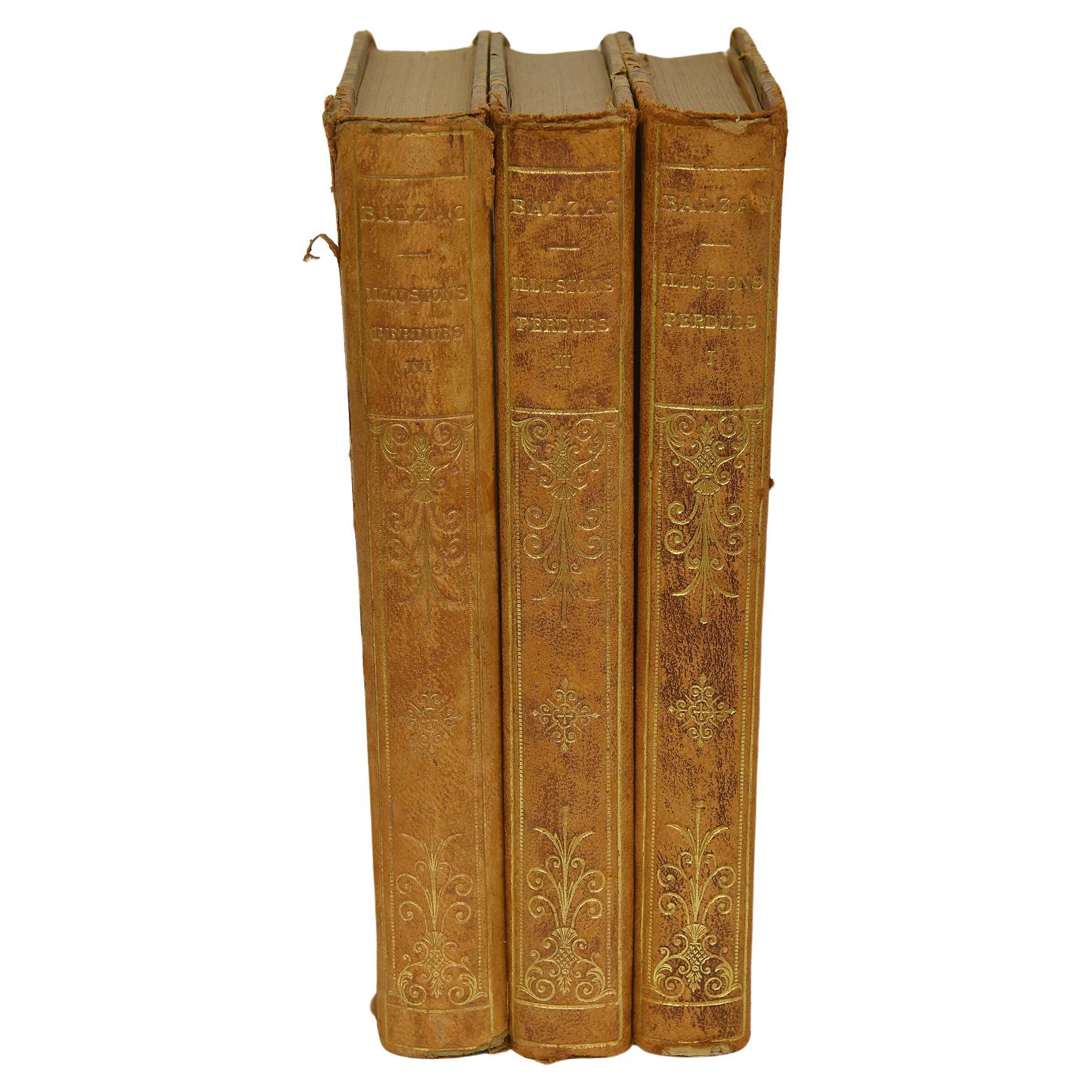 Three Ancient French Books by Balzac For Sale 2