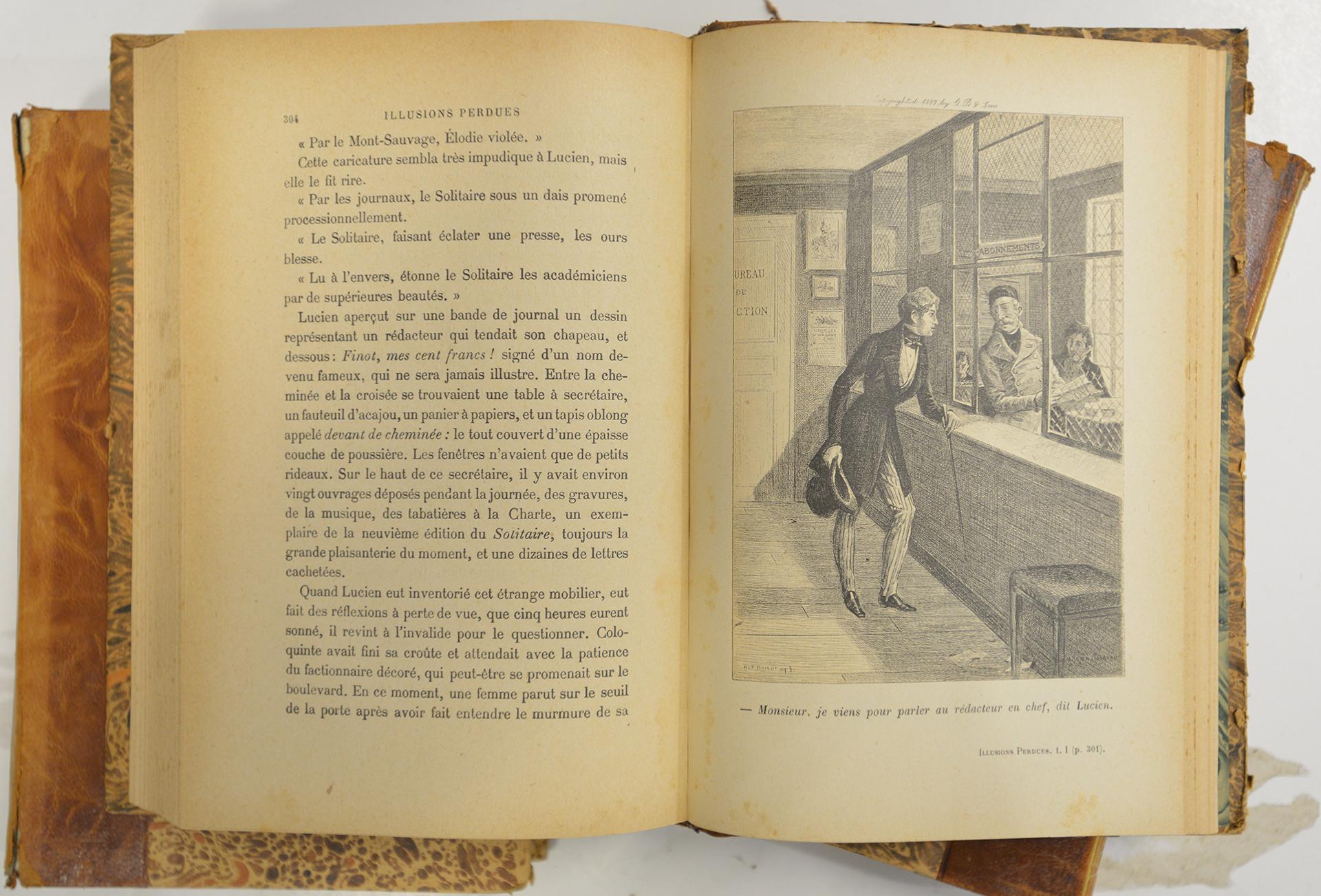 Three ancient books in French by Balzac 